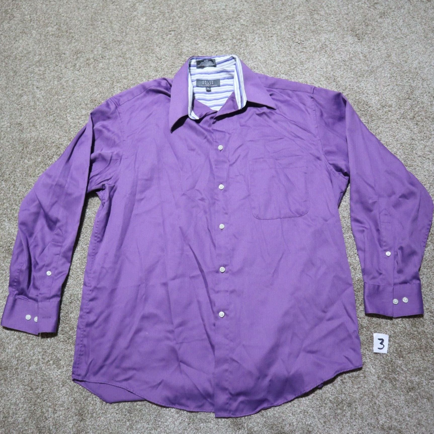 Vintage Crazy Horse Shirt Mens Regular 16 Purple Button-Down Dress Shirt 100% Cotton 32/33 Size 16 32/33 Purple Men’s Formal Shirt Size 40R - 2 Thumbnail