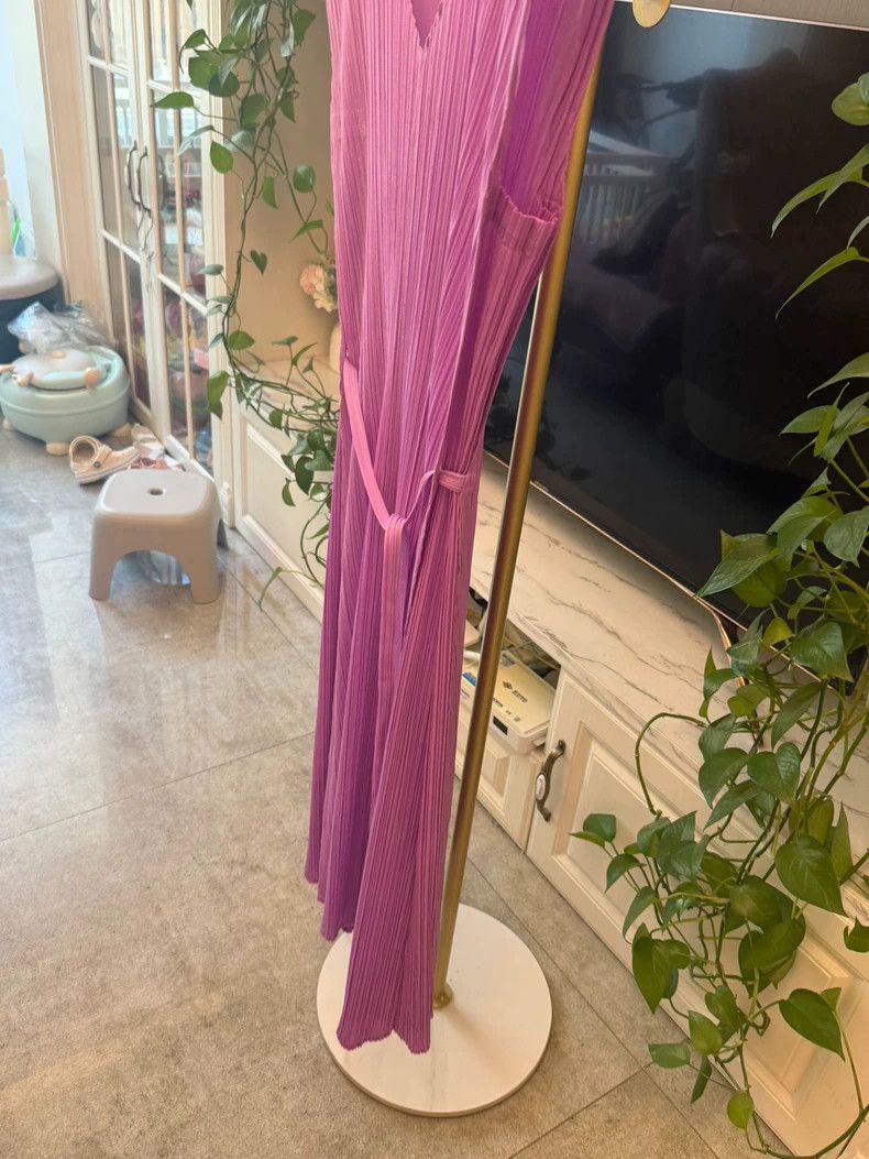Issey Miyake Issey Miyake size:2 Pinkish-purple pleated dress Size S / US 4 / IT 40 - 2 Thumbnail