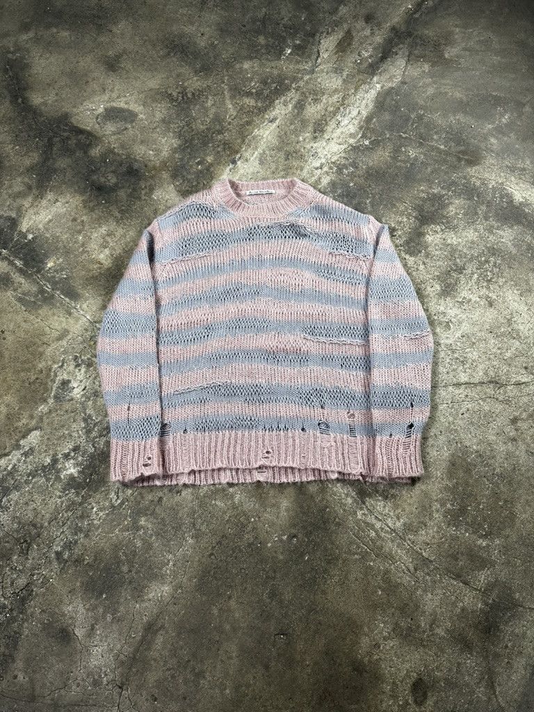 Acne Studios Acne Studios Distressed Stripe Knit Sweater Size US S / EU 44-46 / 1 - 1 Thumbnail