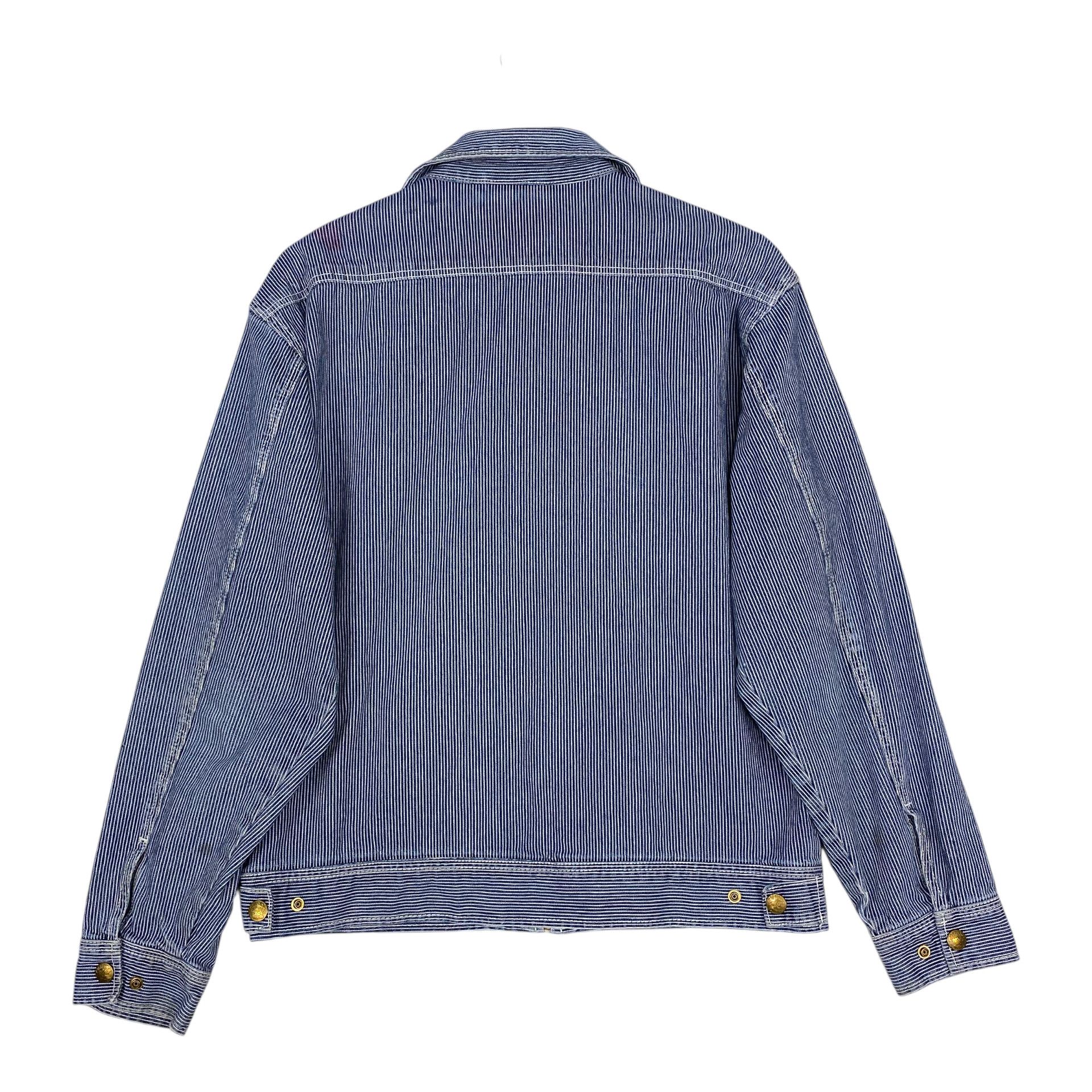 Japanese Brand 💥SATISFACTORY DOGMAN HICKORY TRUCKER JACKET Size US L / EU 52-54 / 3 - 8 Thumbnail