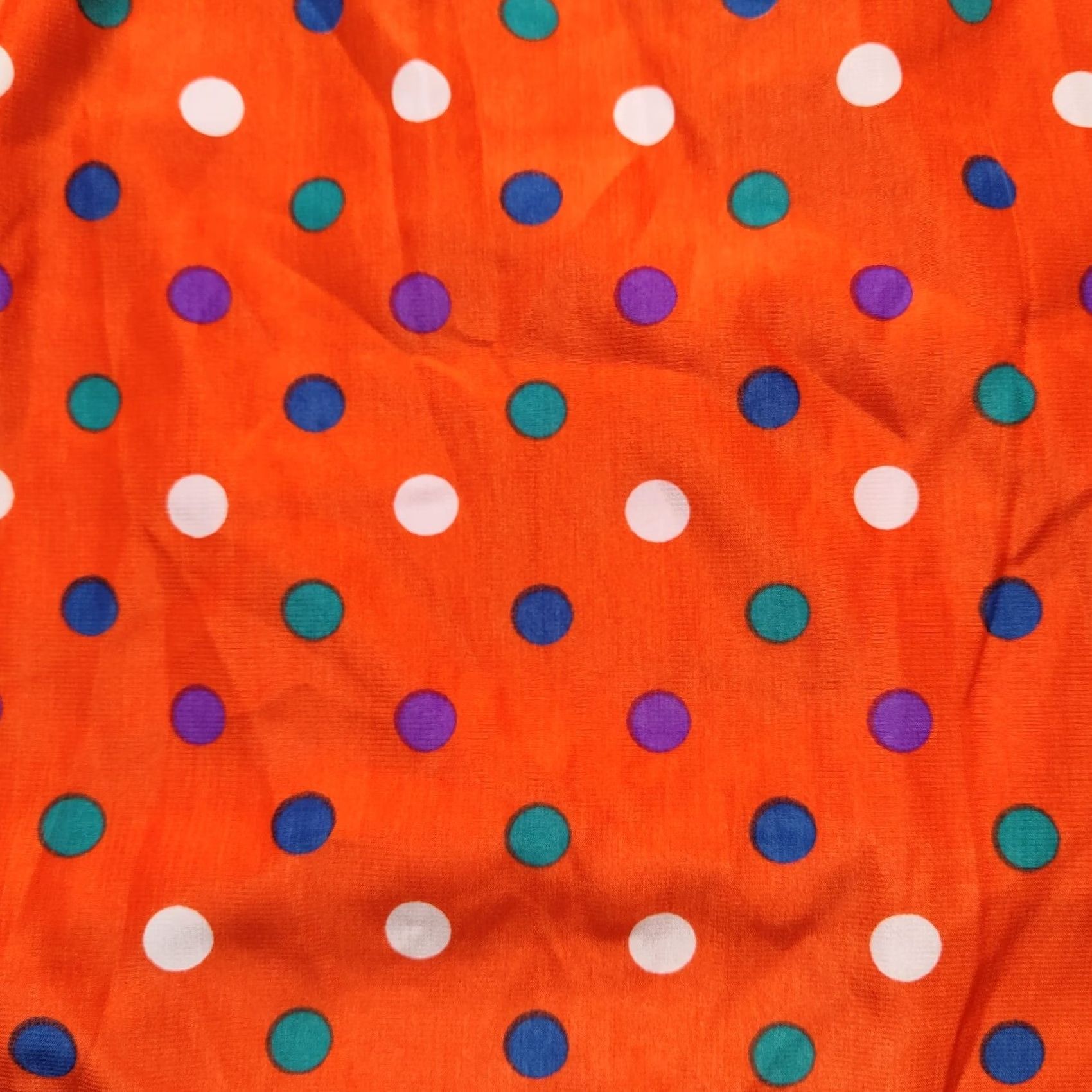 Vintage TEA N ROSE Women Large Orange Polka Dots Lined Asymmetrical Zip Shift Dress NEW Size L / US 10 / IT 46 - 3 Thumbnail