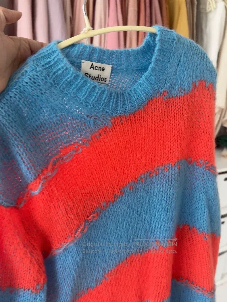 Acne Studios Acne Studios Asymmetrical Striped Distressed Sweater Size US XS / EU 42 / 0 - 6 Thumbnail