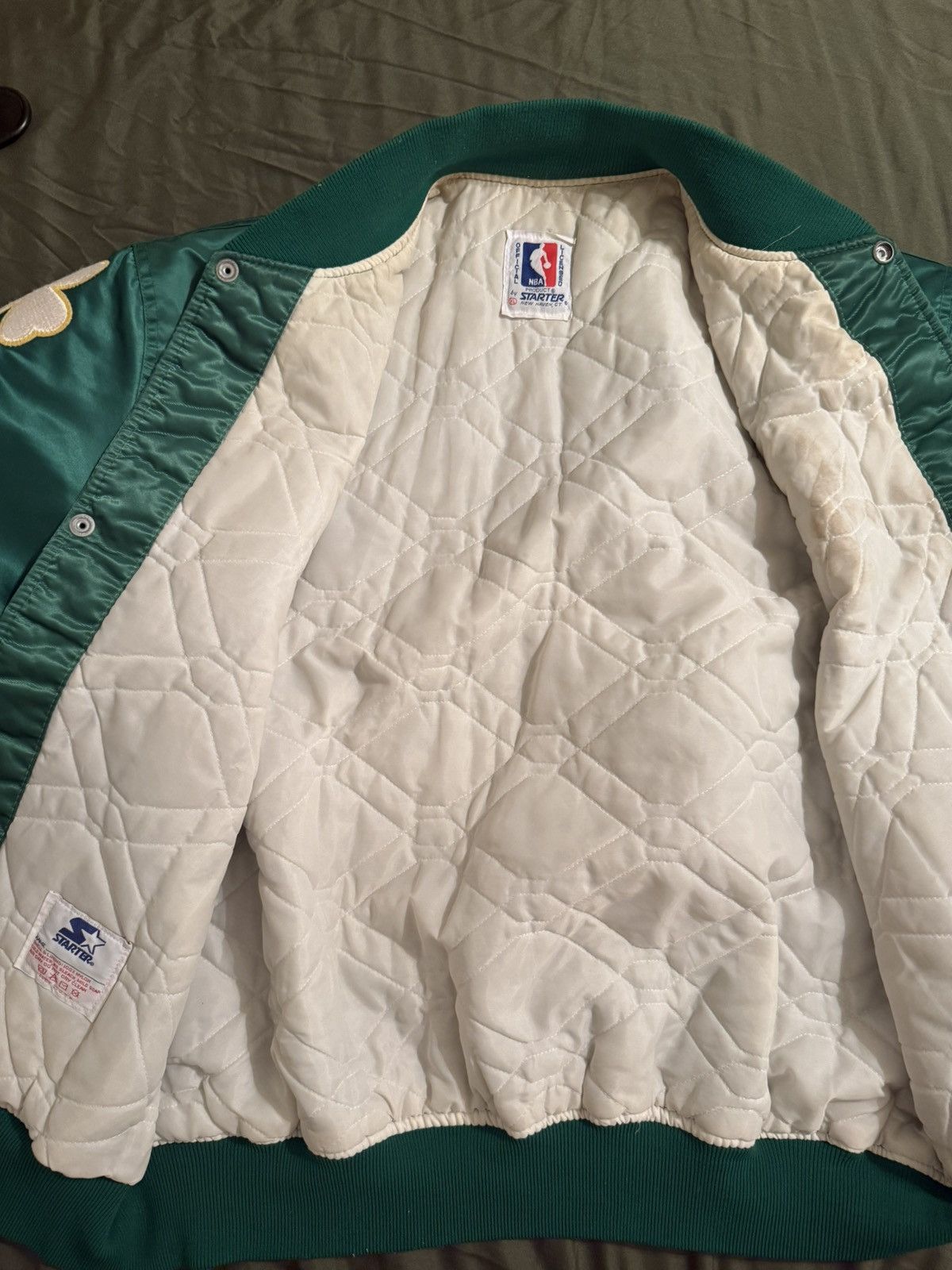 Starter Vintage 90s Boston Celtics Starter Satin Jacket Embroidered Size US XL / EU 56 / 4 - 4 Thumbnail