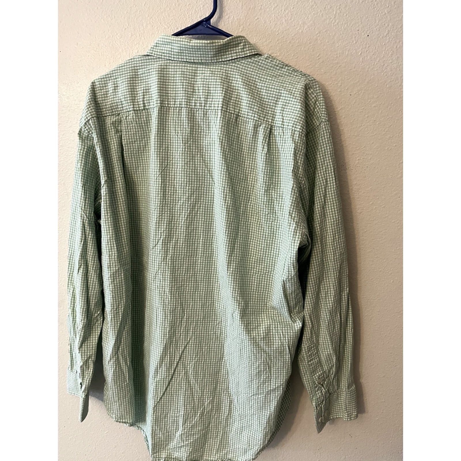 Izod IZOD Button-Up Shirt Mens Long Sleeve Green Gingham Cotton Classic Plaid Button-Down Casual Shirt L Size US L / EU 52-54 / 3 - 2 Thumbnail