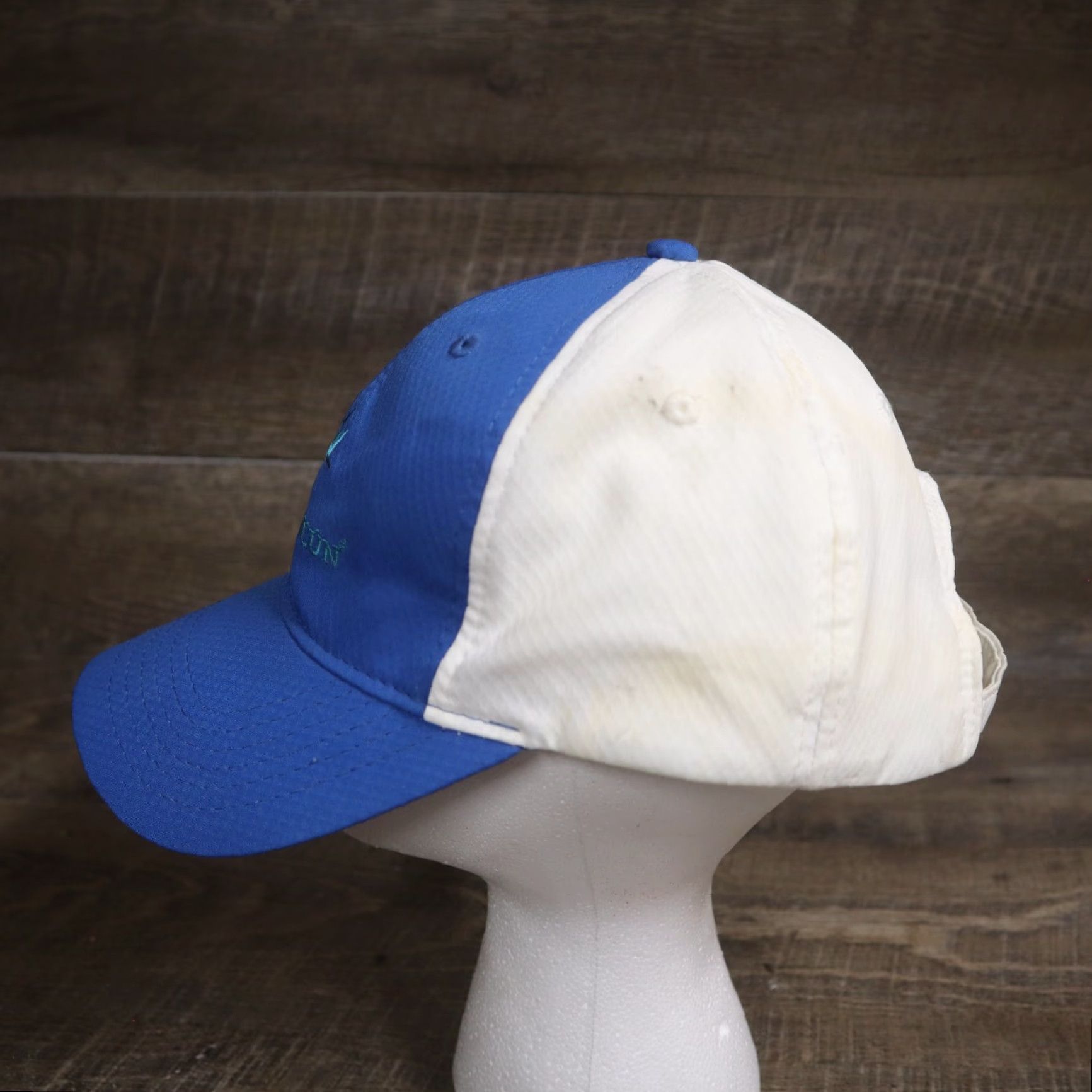 Vintage Puerto Cancun Blue White Adult Adjustable Hat Baseball Cap Size ONE SIZE - 5 Thumbnail