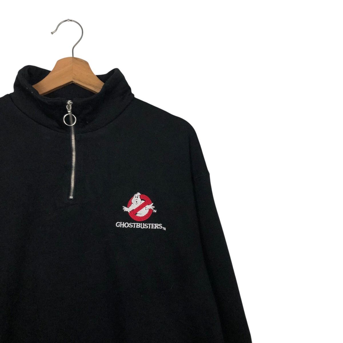 Japanese Brand Rich Black Half Zipper Collar Sweatshirt Scary Ghostbusters Size US M / EU 48-50 / 2 - 7 Thumbnail