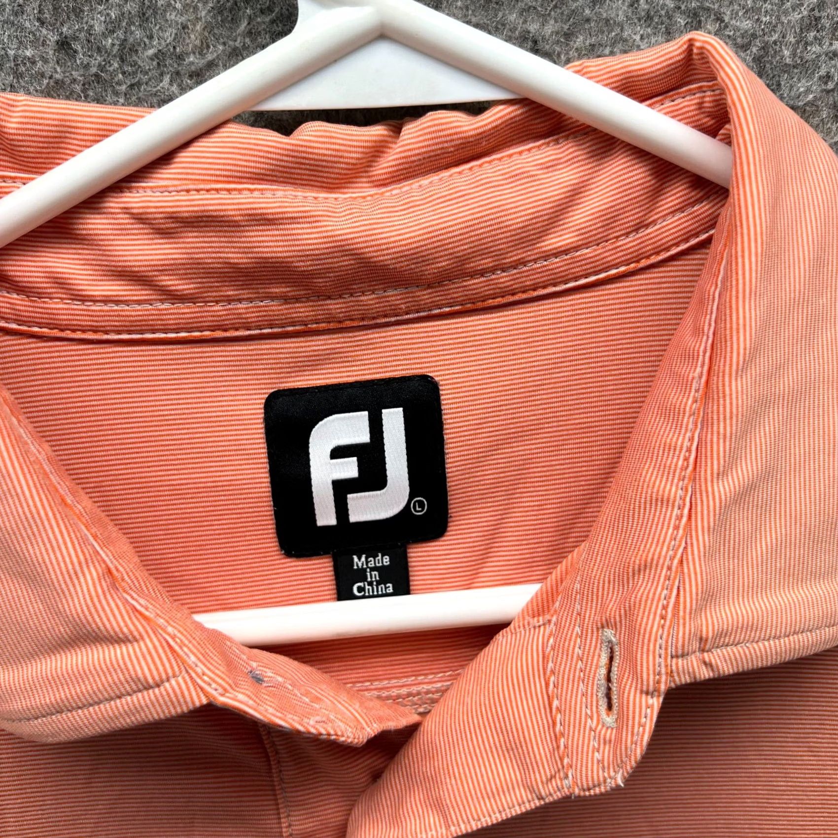 Footjoy FootJoy Polo Shirt Mens L Pastel Orange Striped Golf Preppy Knit Shirt Size US L / EU 52-54 / 3 - 7 Thumbnail