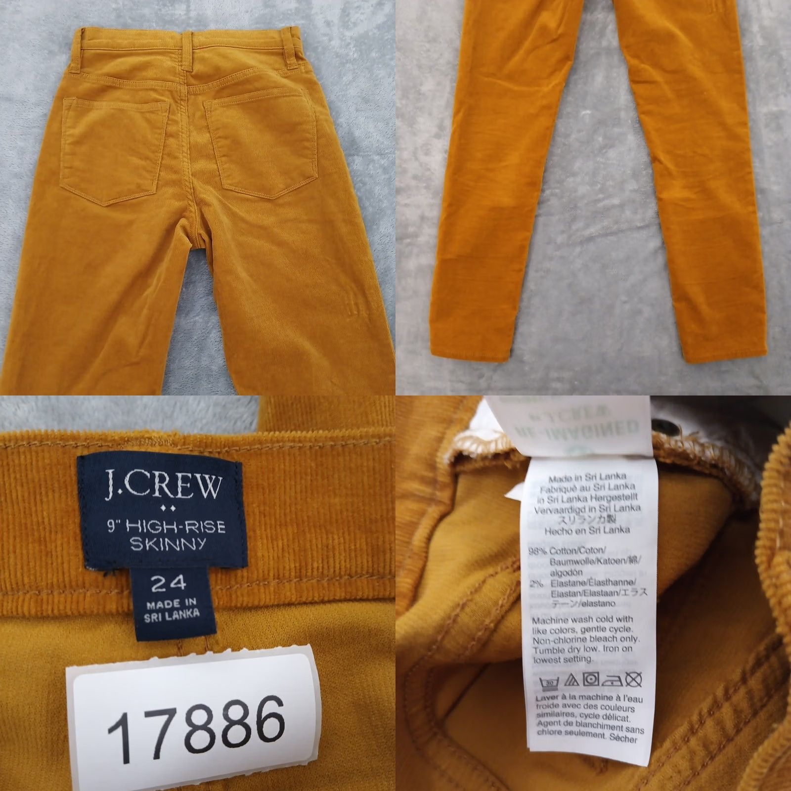 J.Crew J.Crew Pants Womens Skinny Corduroy High Rise Gold 24x28 Chino 24 Regular Women Boys Womens Size 42" / US 20 - 8 Thumbnail
