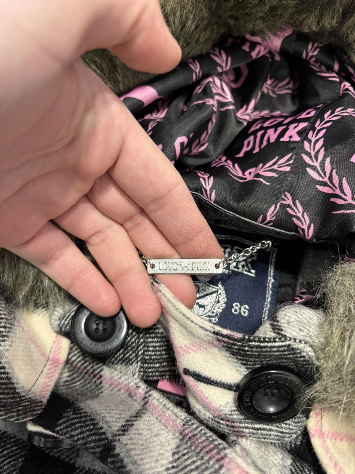 Victoria's Secret Cute Vintage Victoria Secret PINK Fur Y2K Napoleon Jacket Size M / US 6-8 / IT 42-44 - 7 Thumbnail