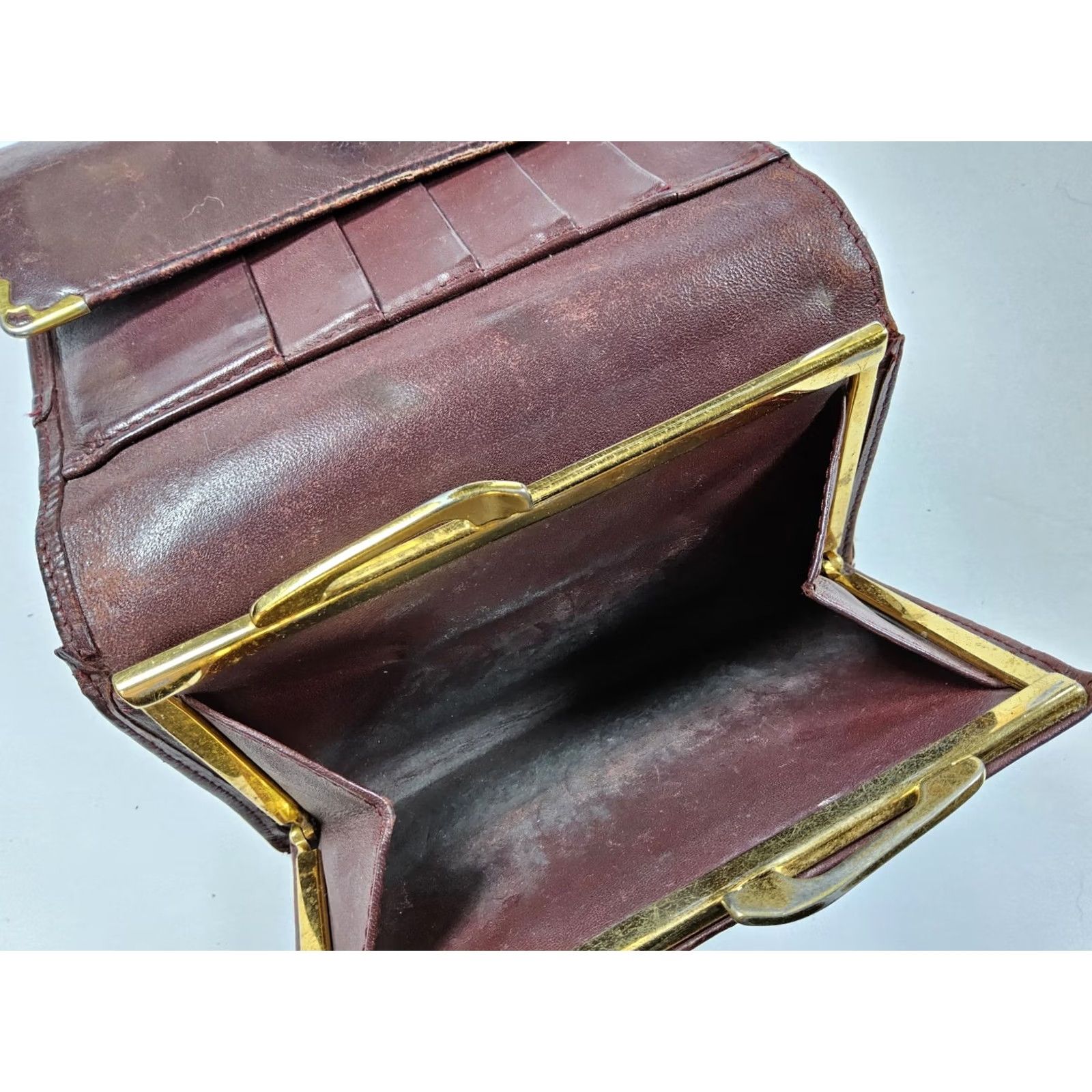 Cartier Cartier Leather Trifold Wallet Bordeaux Must de Line Men Wallet Bifold 90s Credit Card Size ONE SIZE - 7 Thumbnail