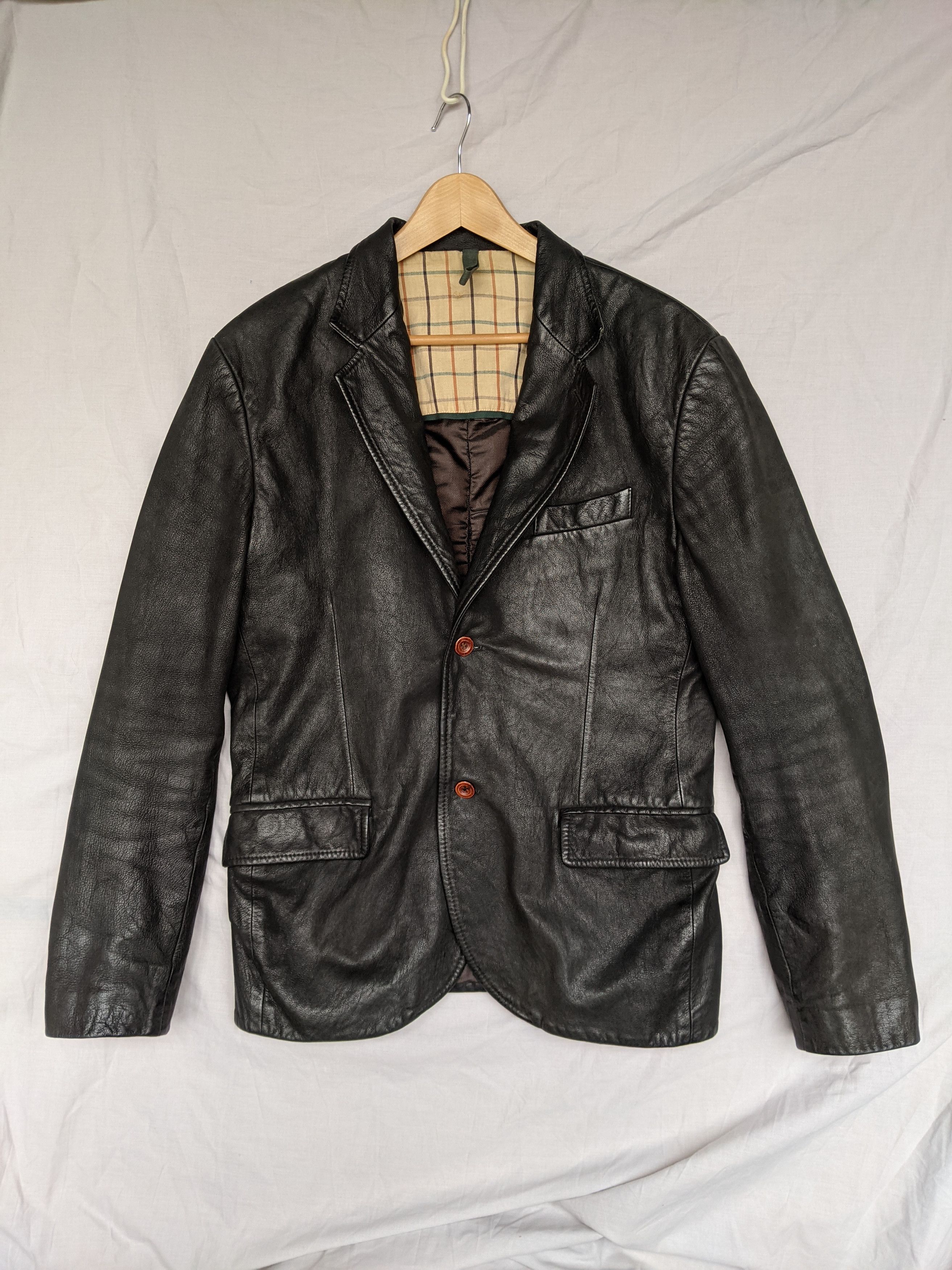 Genuine Leather Essebi Leather Jacket Blazer Vintage Avirex Gucci Barbour Size US L / EU 52-54 / 3 - 1 Thumbnail