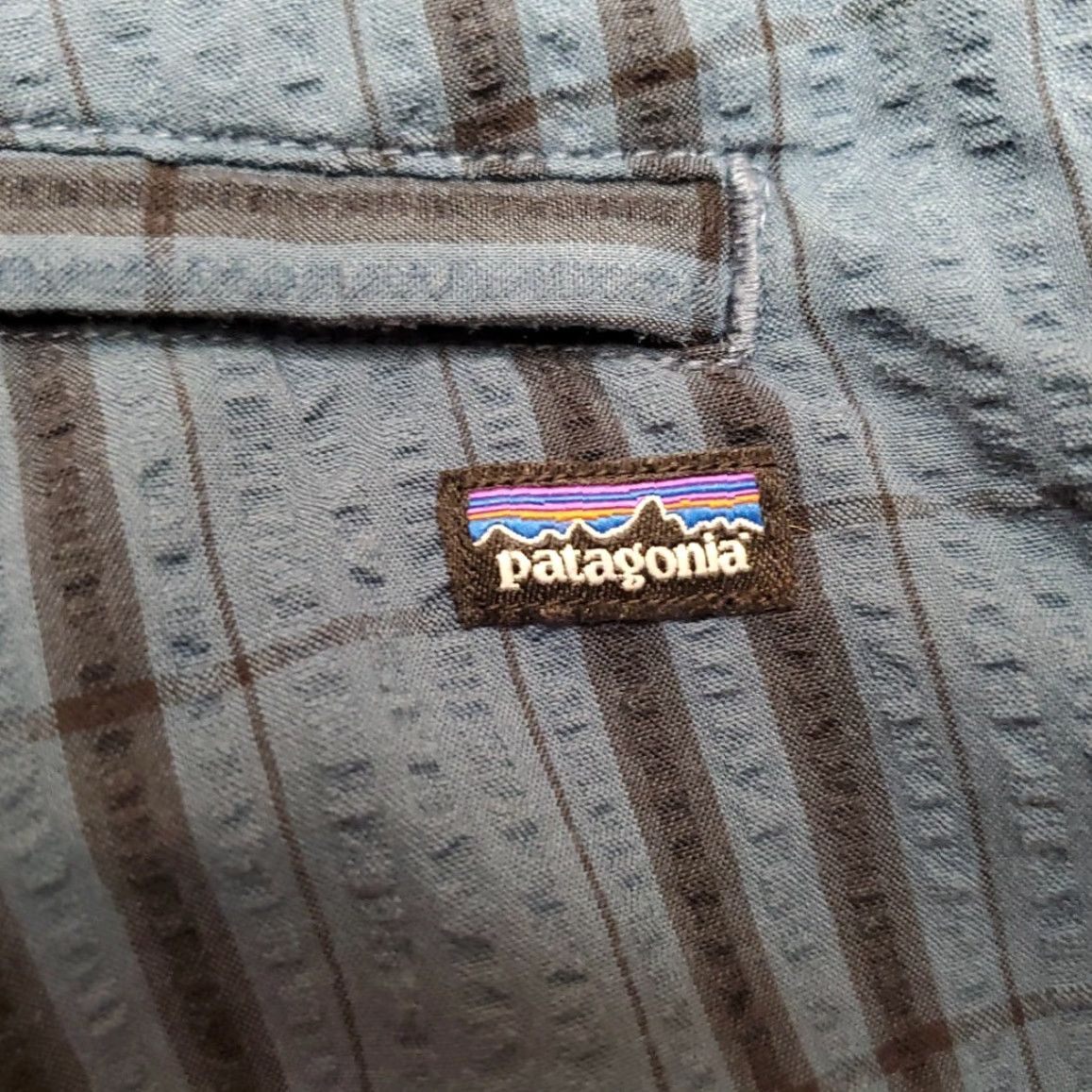 Patagonia Patagonia Shorts Men 31 Blue Flat Front Seersucker Outdoor Hike Bermuda Ocean Nature Plaid Pockets Casual Mens Size US 31 - 4 Thumbnail