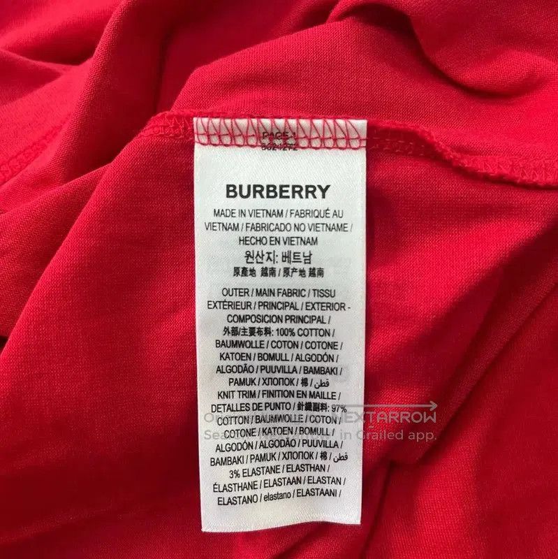 Burberry Burberry Red Cotton Women's T-Shirt. Size XS / US 0-2 / IT 36-38 - 4 Thumbnail