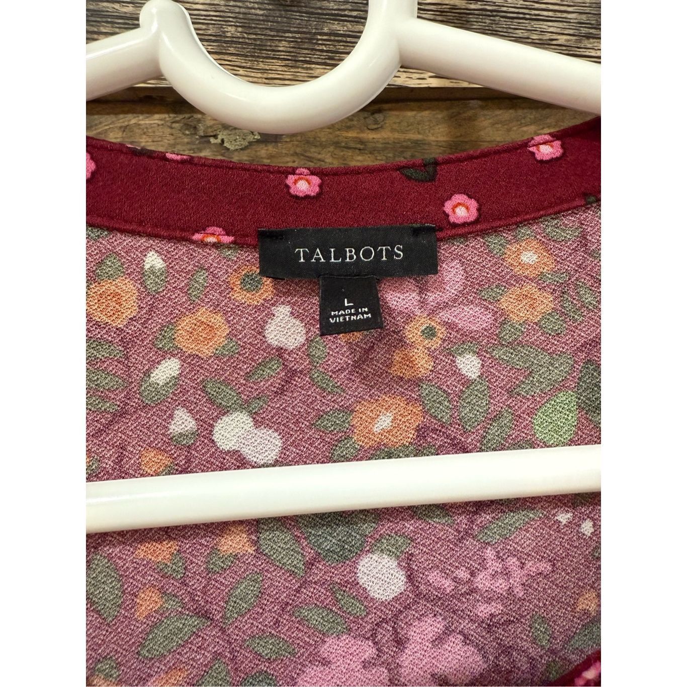 Talbots Talbots Womens Floral Contrast Belted Dress Long Sleeve Slit Size L / US 10 / IT 46 - 4 Thumbnail