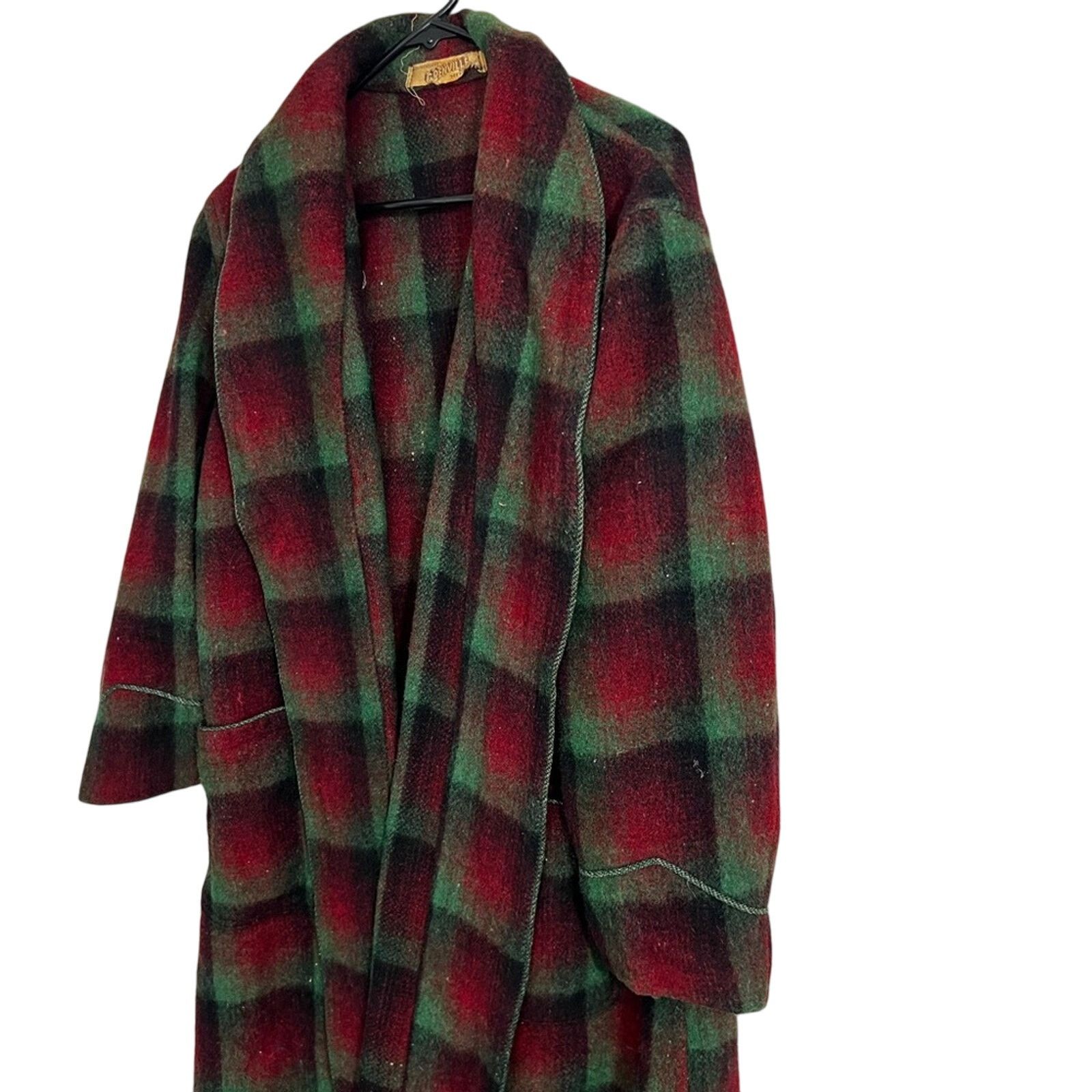 Vintage VINTAGE 40S Grenville Fabric Heavy Wool Blanket Plaid Jacket Size US L / EU 52-54 / 3 - 3 Thumbnail