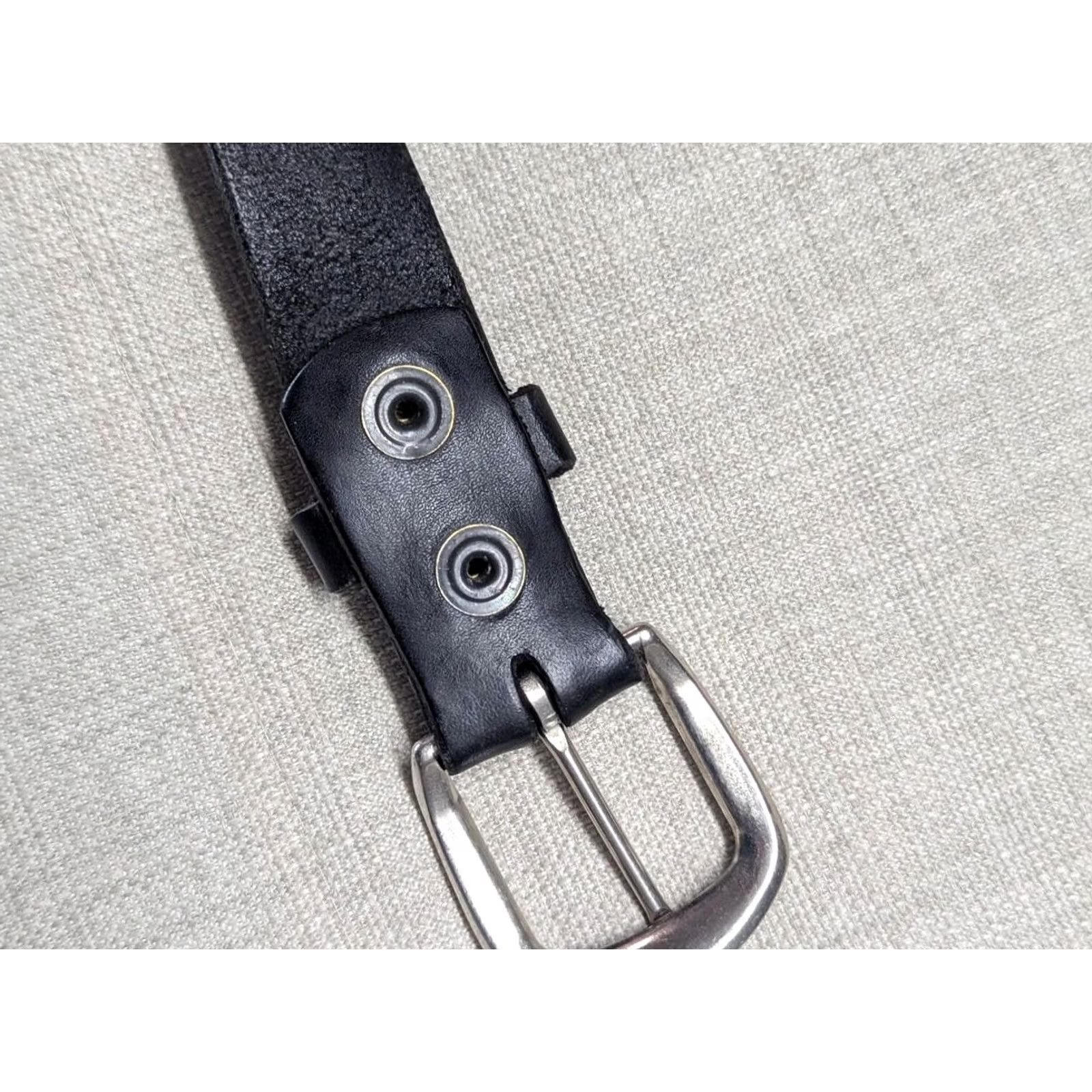 Vintage VINTAGE USA MADE WESTERN BUCKLE BELT 56 BLACK COWHIDE FULL GRAIN LEATHER style Store Belt Mens Size ONE SIZE - 3 Thumbnail