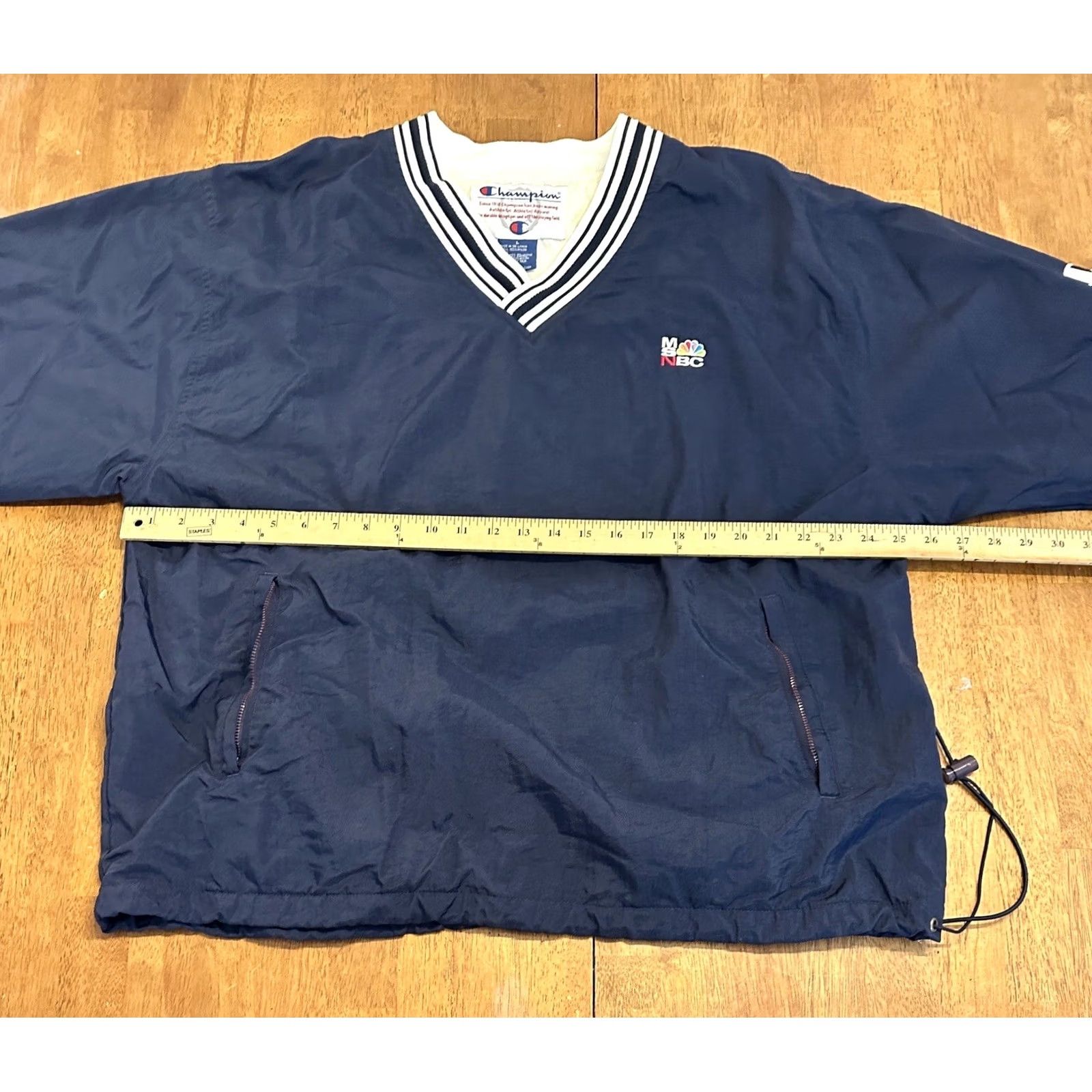 Champion VINTAGE MSNBC Champion Windbreaker Jacket L Men Navy Blue 90s Size US L / EU 52-54 / 3 - 6 Thumbnail