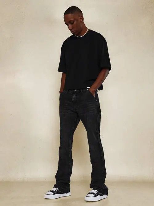 Japanese Brand × Vintage Stacked Workwear Skinny Jeans Size US 34 / EU 50 - 2 Thumbnail