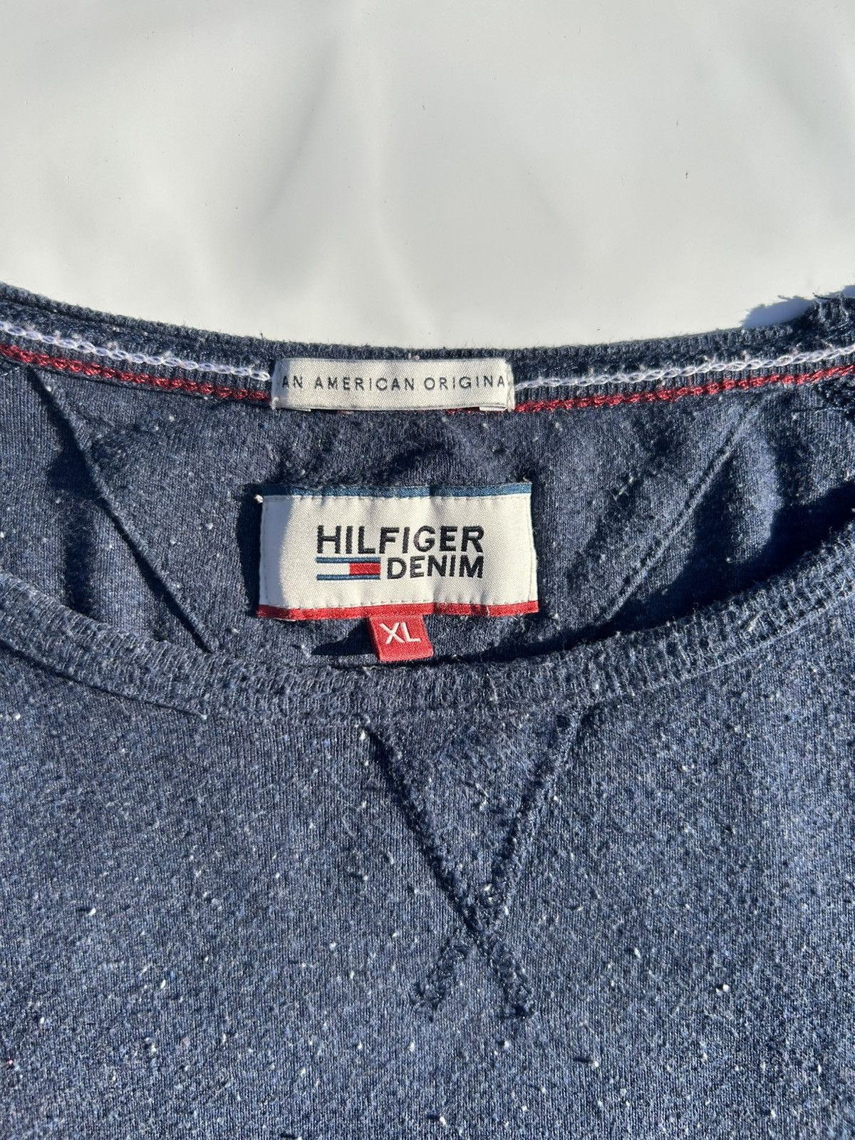 Tommy Hilfiger Hilfiger Denim Basics Sweatshirt Navy Lint Like Texture Size US XL / EU 56 / 4 - 7 Thumbnail