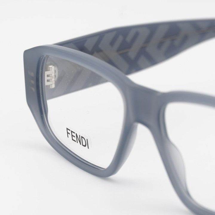 Fendi Fendi FE50115I 020 Eyeglasses Glossy Grey 54mm Rectangle Size ONE SIZE - 3 Thumbnail