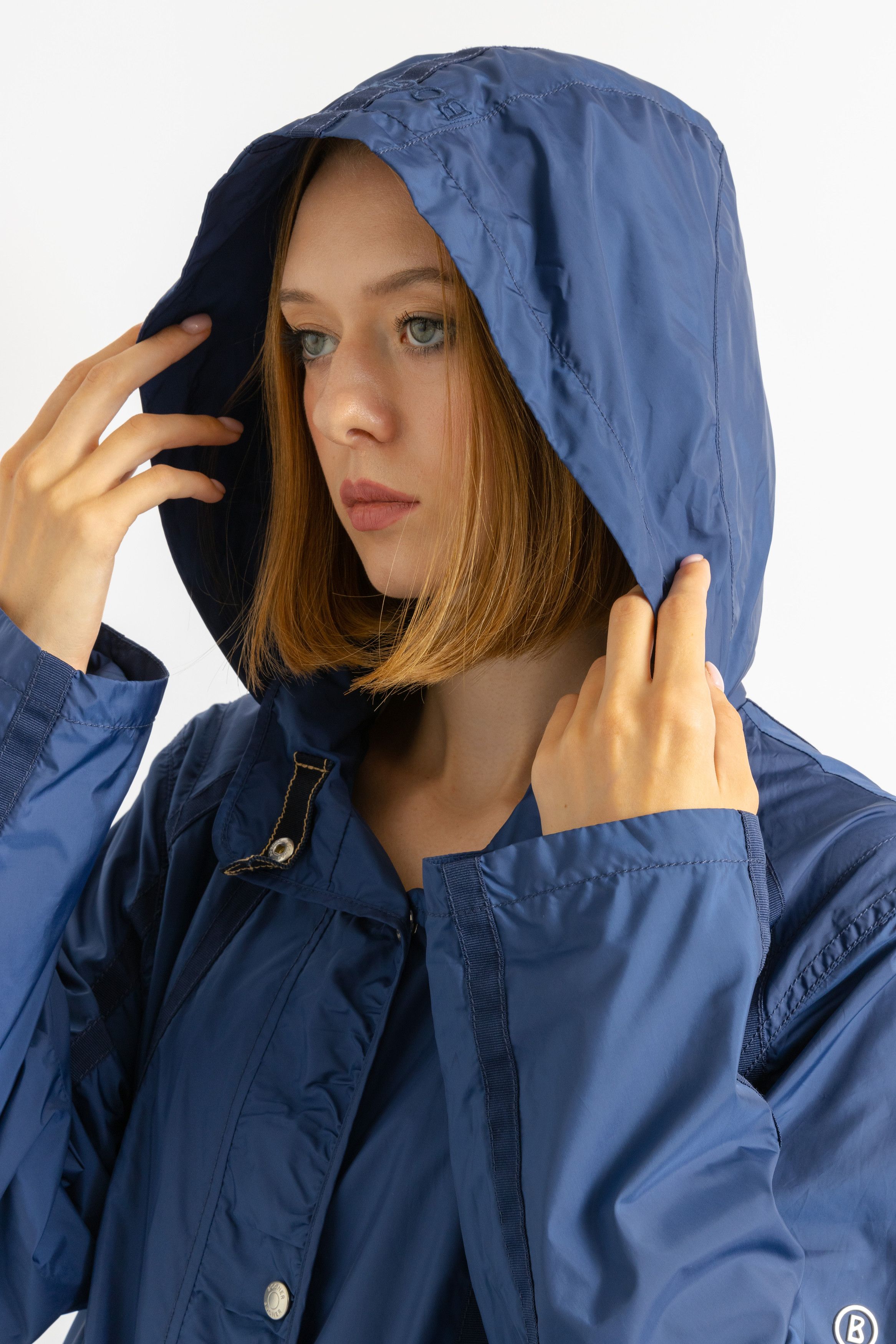 Bogner Woman Preowned BOGNER Blue RainCoat 8706 Size XL / US 12-14 / IT 48-50 - 8 Thumbnail