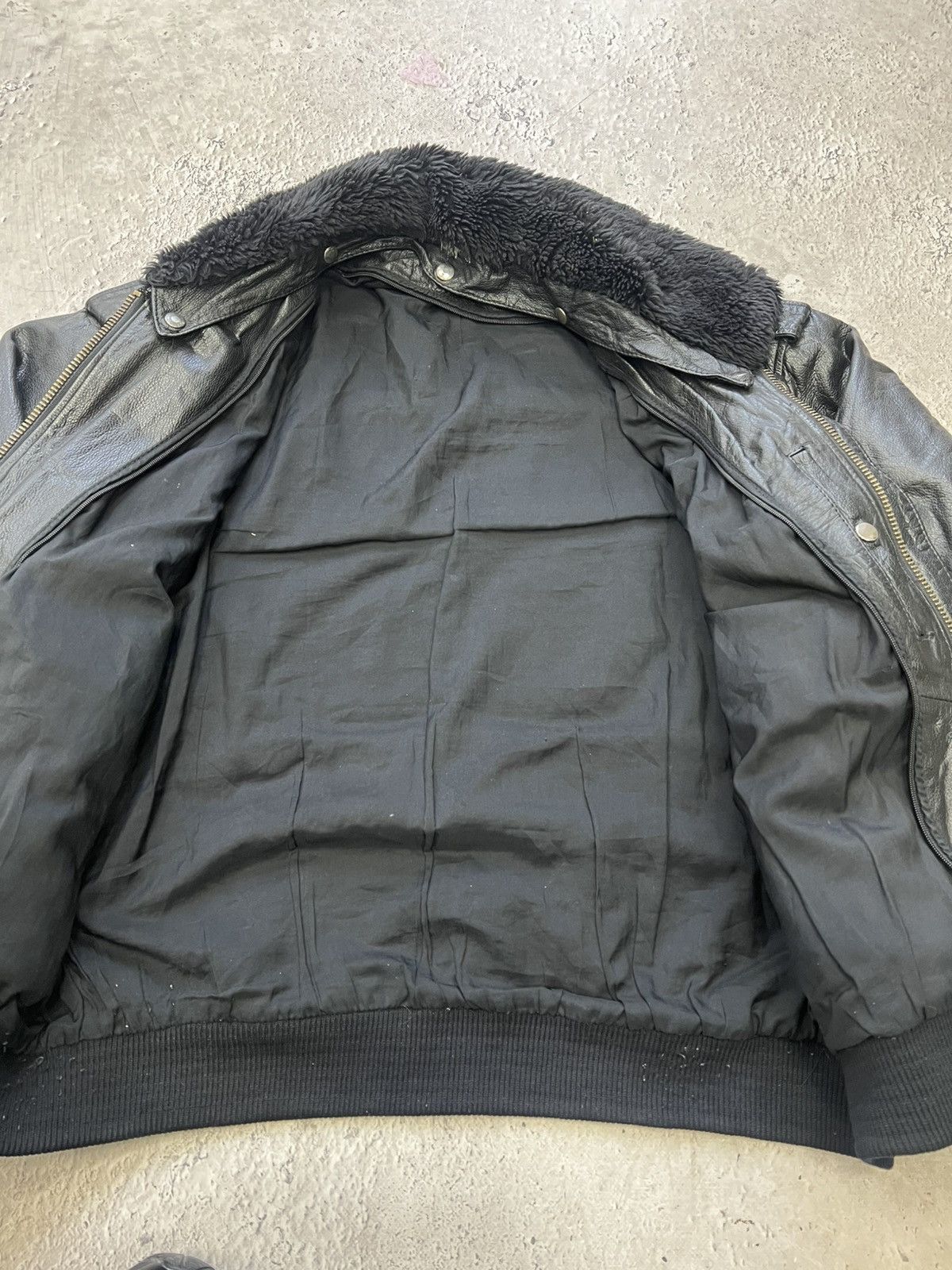 VINTAGE AVIATION BOMBER LEATHER JACKET 90s boxy FIT Y2K