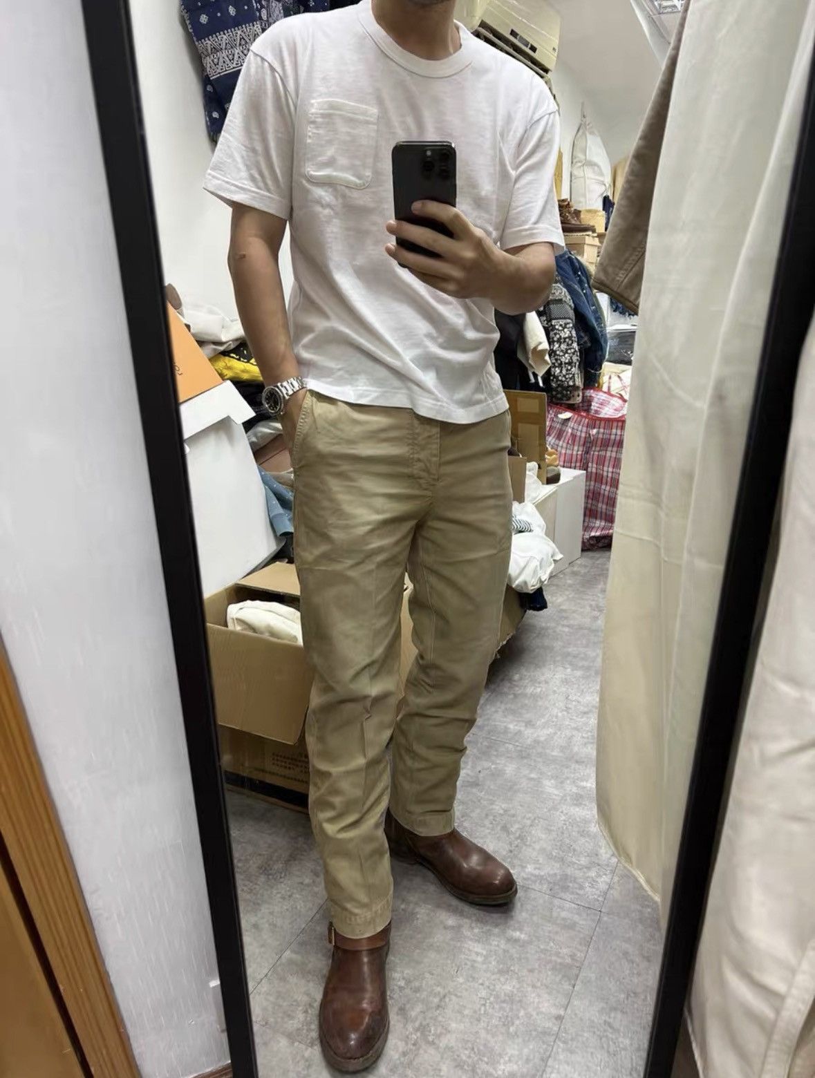Visvim Visvim 22ss CHINO PANTS HW TAPER DMGD Beige Size US 34 / EU 50 - 3 Thumbnail