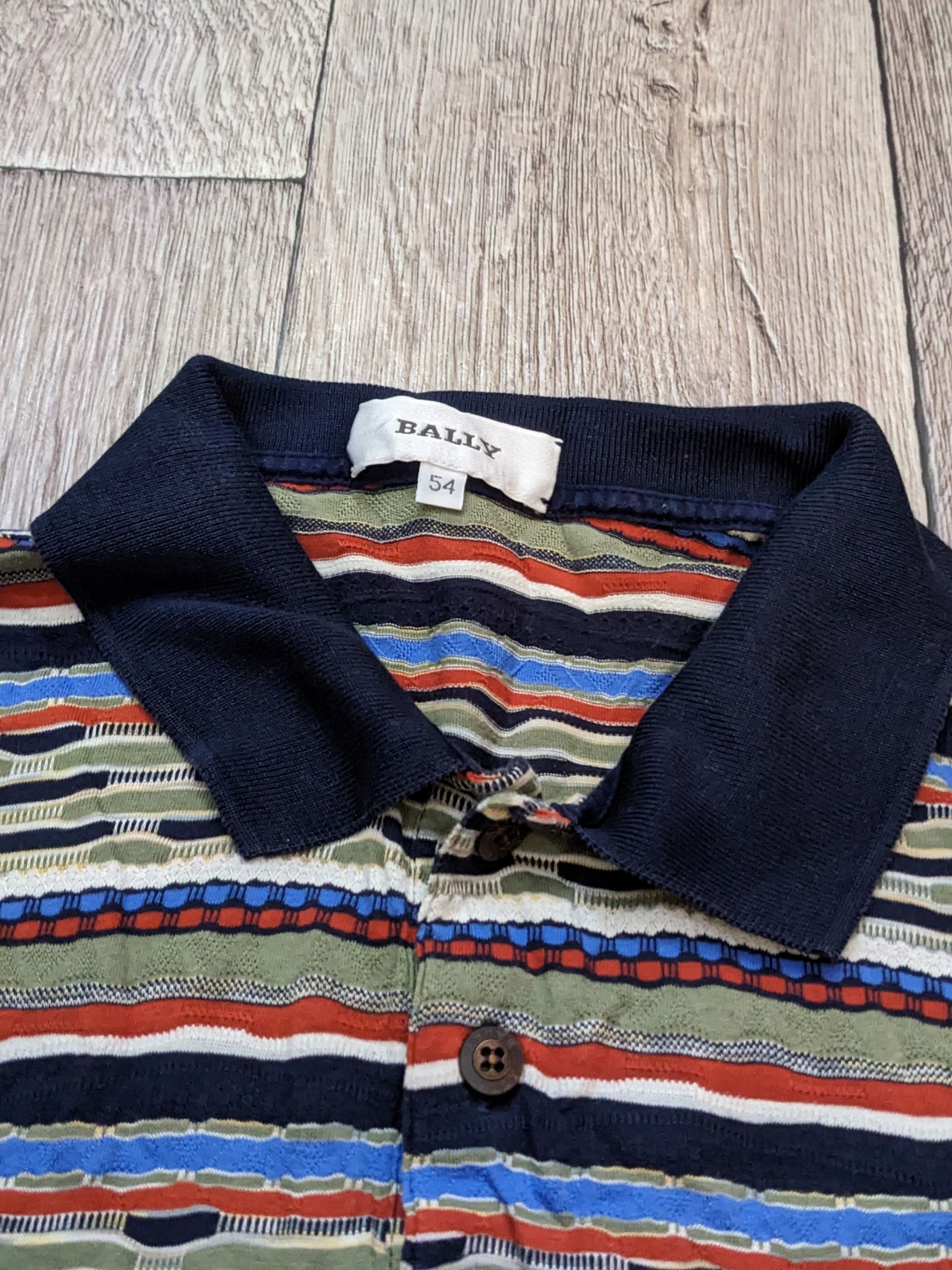 Bally Vintage Bally Colourful Stripe Collar Shirt Size US L / EU 52-54 / 3 - 4 Thumbnail