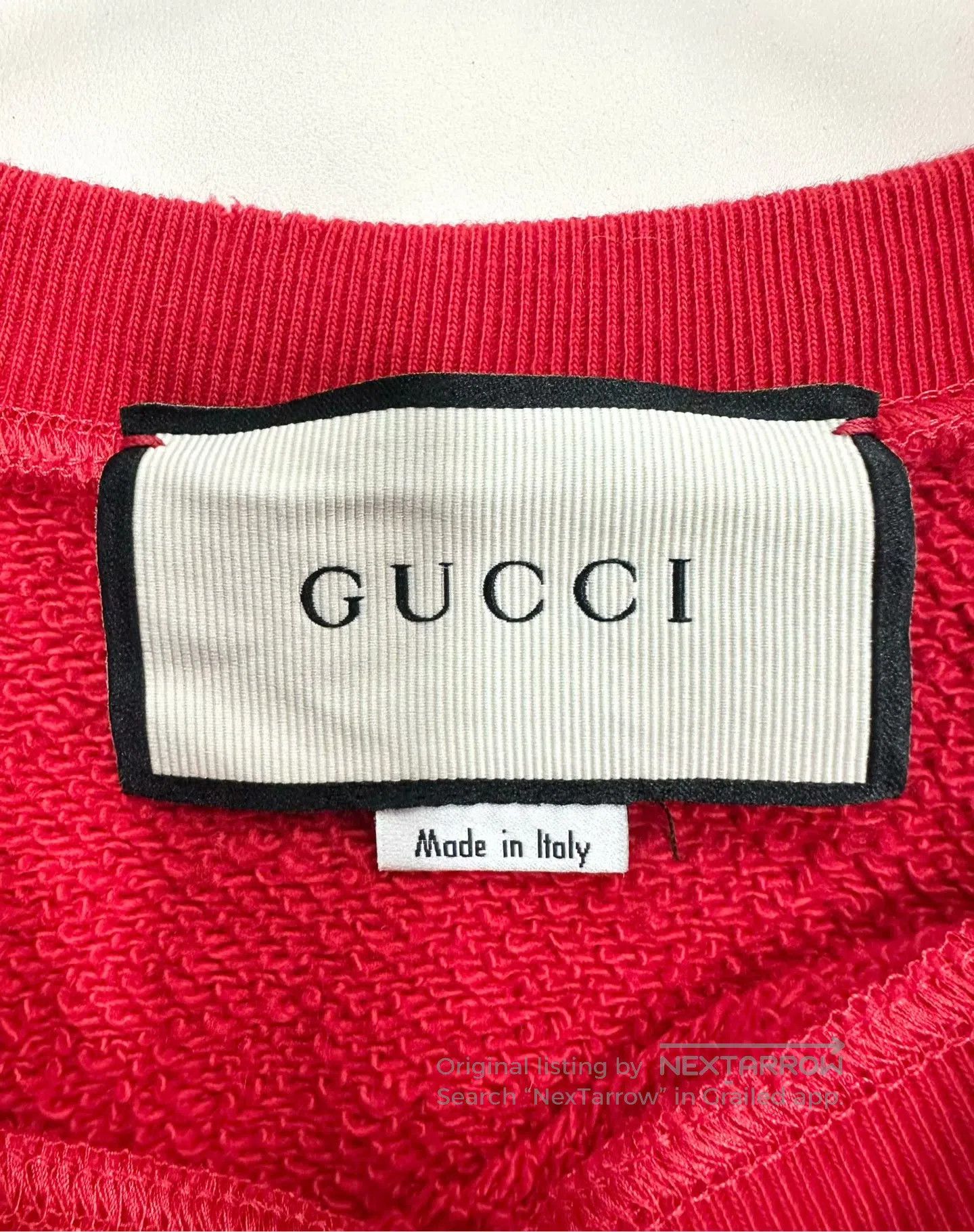 Gucci Guicci Red Letter Logo Aged Destroyed Long Sleeve Sweatshi Size US L / EU 52-54 / 3 - 3 Thumbnail