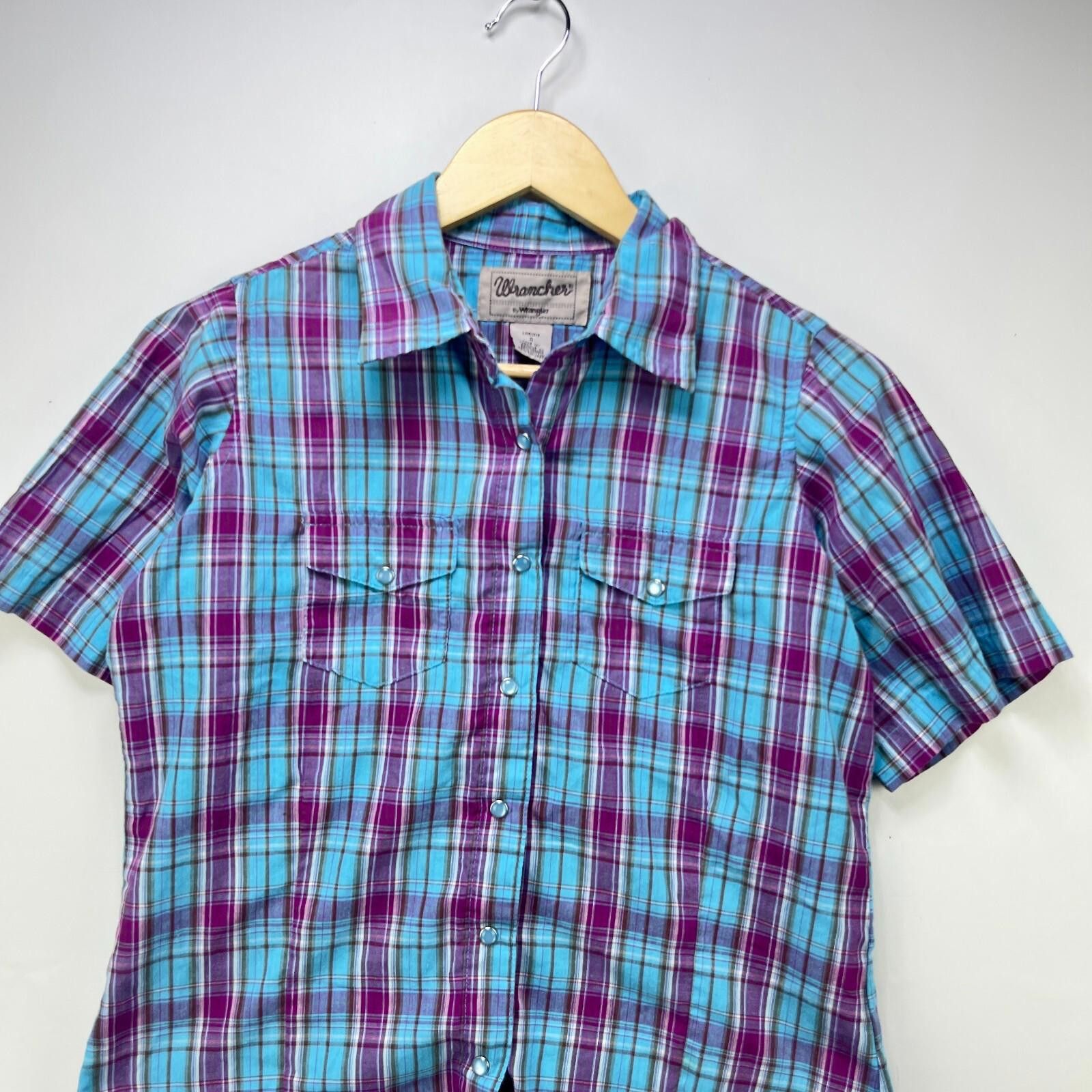 Wrangler Vintage Wrangler Pearl Snap Plaid Shirt Women’s Small Size S / US 4 / IT 40 - 2 Thumbnail