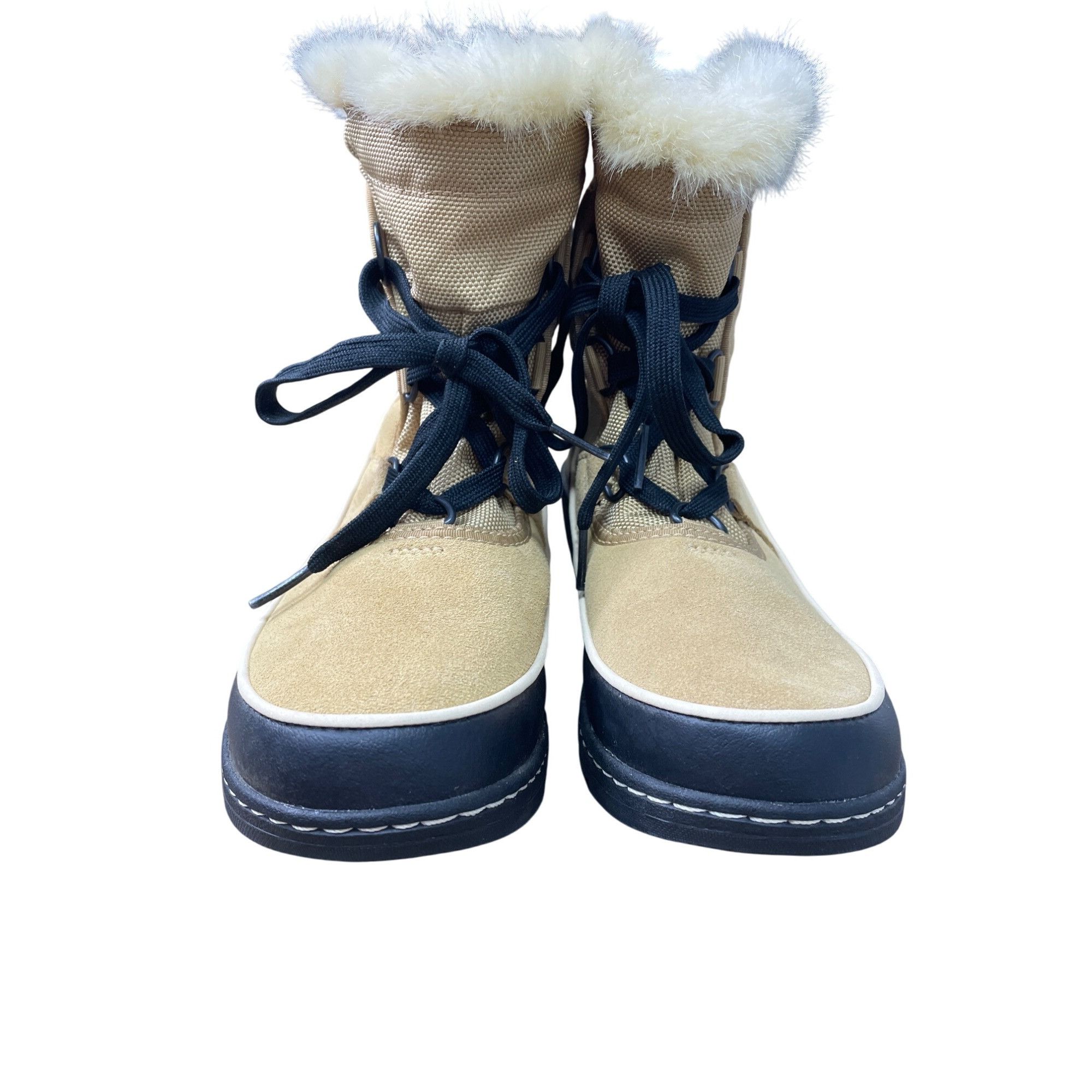 SOREL Sorel Womens brown black leather Faux Fur Waterproof Winter Size US 7.5 / IT 37.5 - 12 Thumbnail