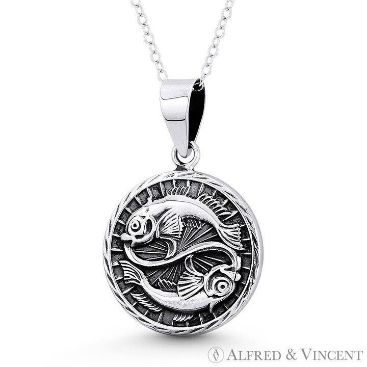 Other Pisces Zodiac Sign Circle Astrology Charm Pendant Size ONE SIZE - 1 Preview