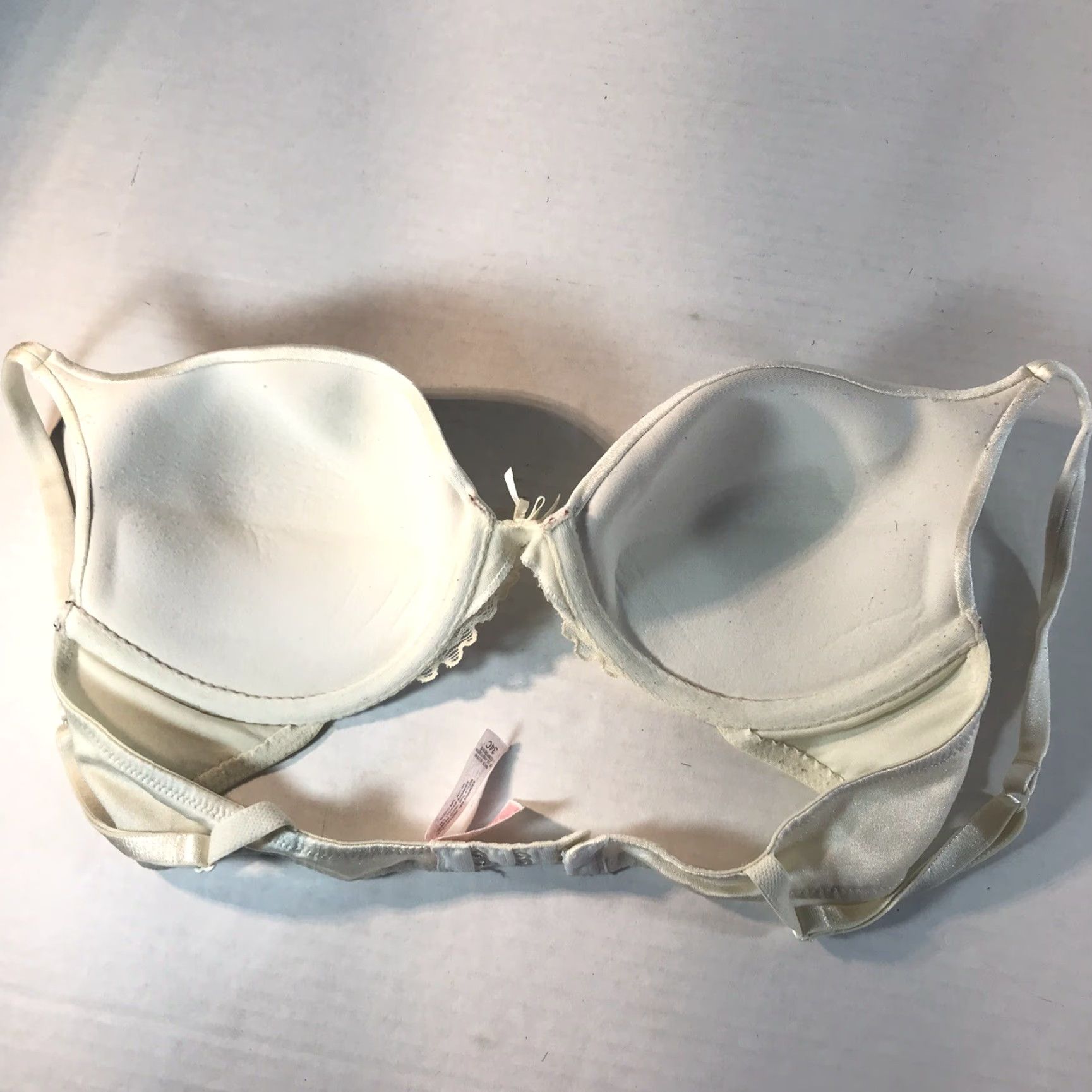 Victoria's Secret Victoria's Secret Push Up Bra Womens 34C Ivory Lace Adjustable Strap Designer Size ONE SIZE - 2 Thumbnail