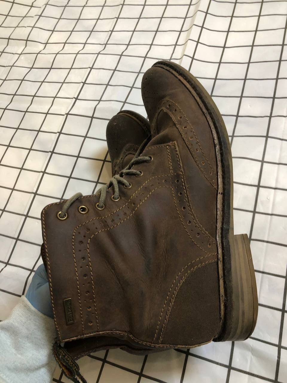 Barbour BARBOUR Dark Brown Oxford Leather Boots Size US 10 / EU 43 - 6 Thumbnail