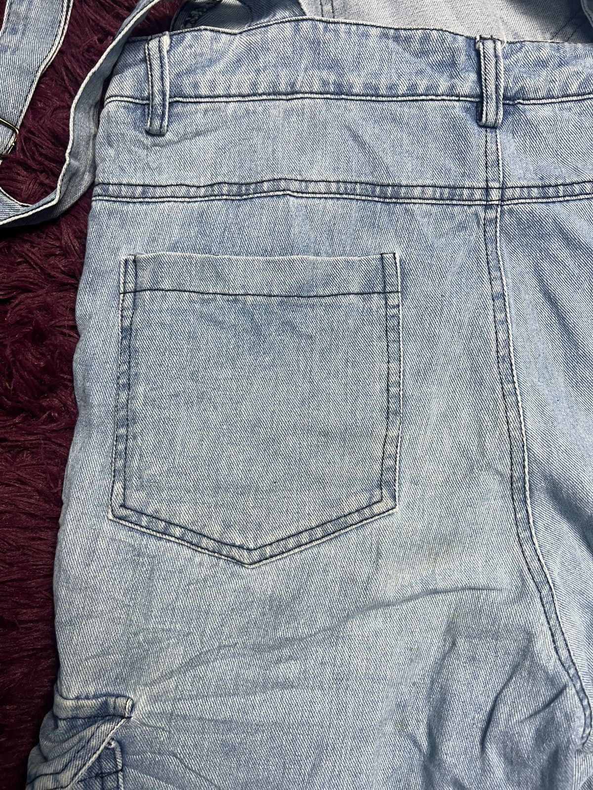 Japanese Brand Cnsuncae Men’s Blue Denim Cargo Overalls (47) Size US 33 - 11 Thumbnail
