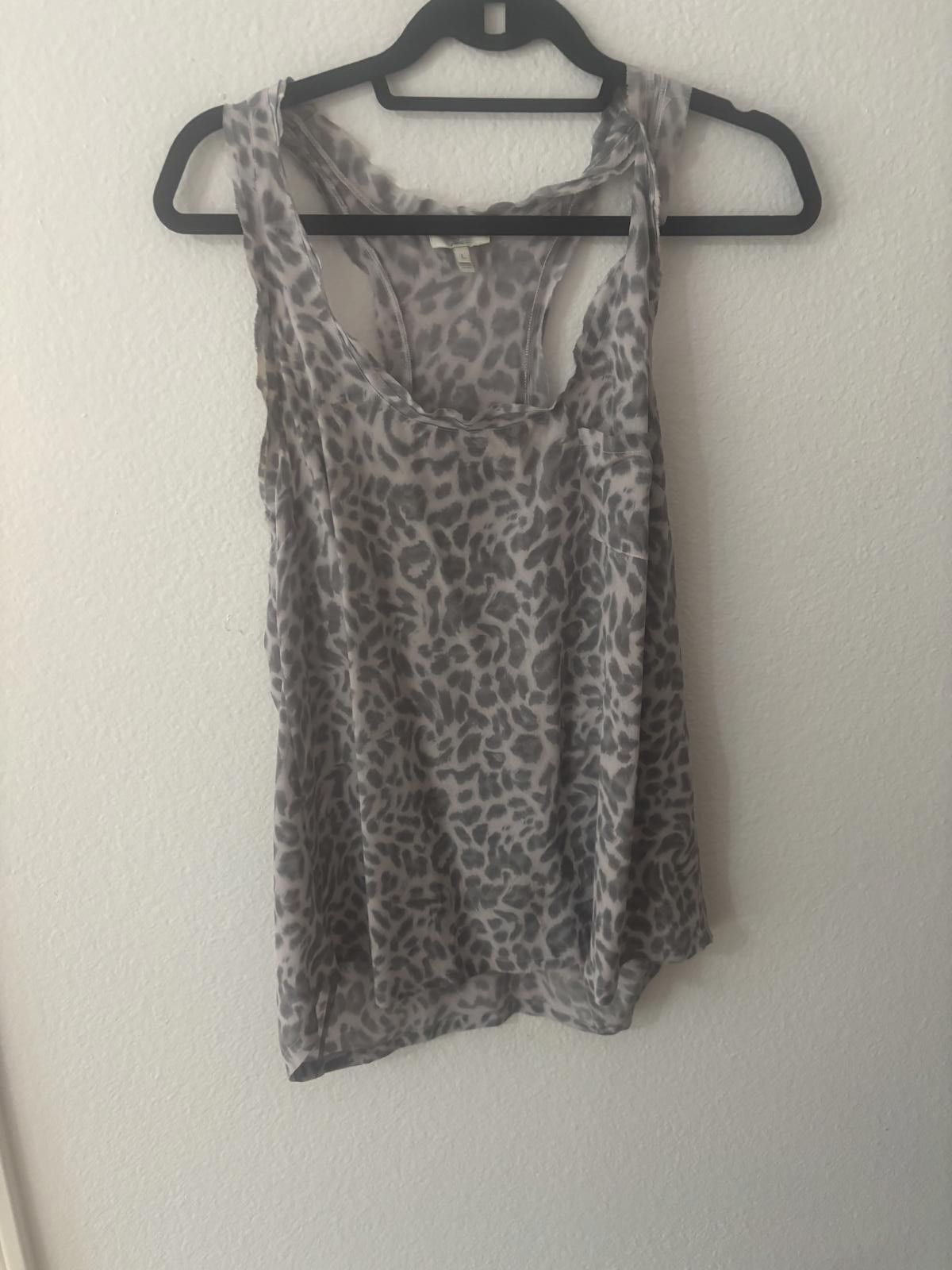 Jones New York Joie Large Designer Grey Leopard Animal Print Tank Size L / US 10 / IT 46 - 1 Thumbnail