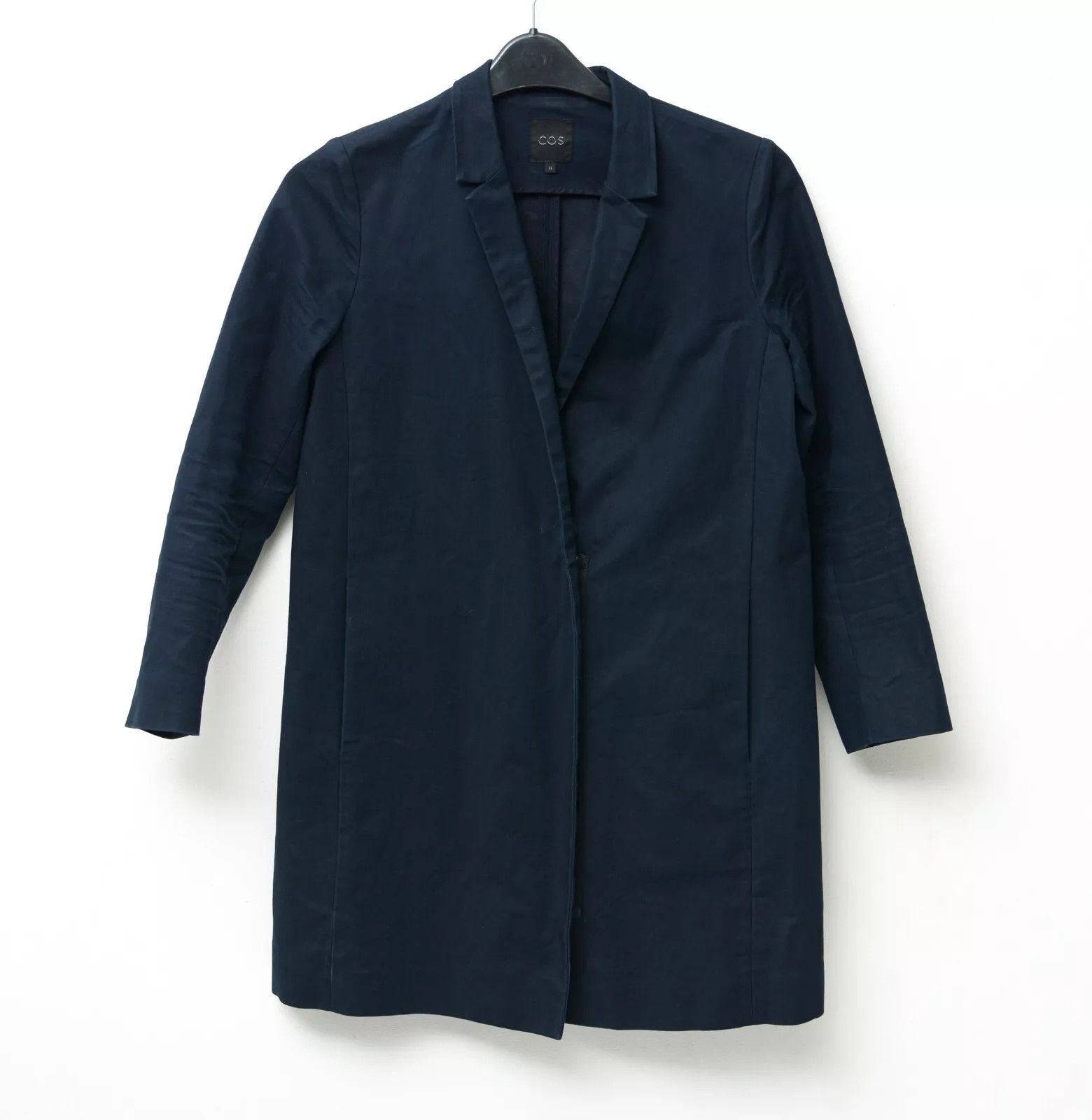 Cos Womens S Jacket Coat EU 36 Overcoat Zip Cotton Long Coat Size S / US 4 / IT 40 - 1 Thumbnail