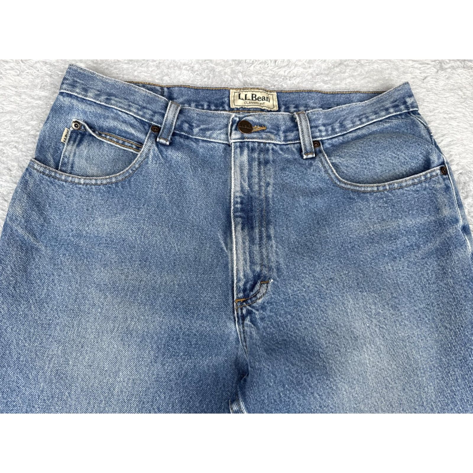 Vintage L.L.Bean Jeans Mens 33x30 Blue 5-Pocket Classic Fit Straight Leg Cotton Denim Size US 33 - 4 Thumbnail