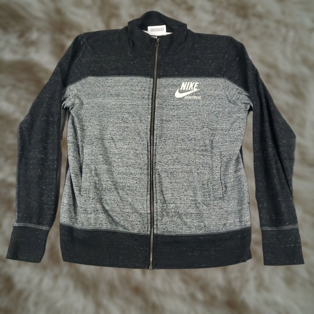 Nike Nike Jacket Womens Large Black Gray Casual Full Zip Up Track Ladies Jacket Size L / US 10 / IT 46 - 1 Thumbnail