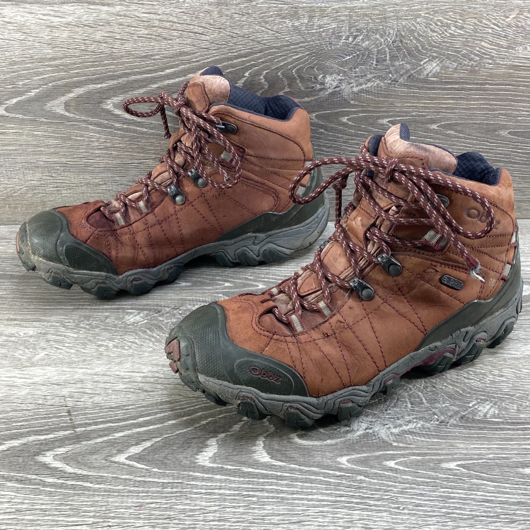 Oboz Oboz Bridger Womens 9 Rust Red Leather Ankle Mid B-Dry Hiking Boots Waterproof Size US 7 / IT 37 - 5 Thumbnail