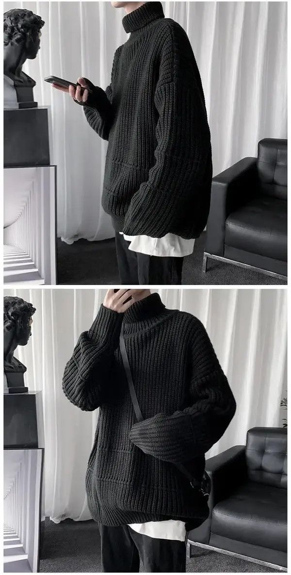 VIBE Turtle Neck - Style Streetwear Knitted Sweatshirt Size US XXL / EU 58 / 5 - 6 Thumbnail