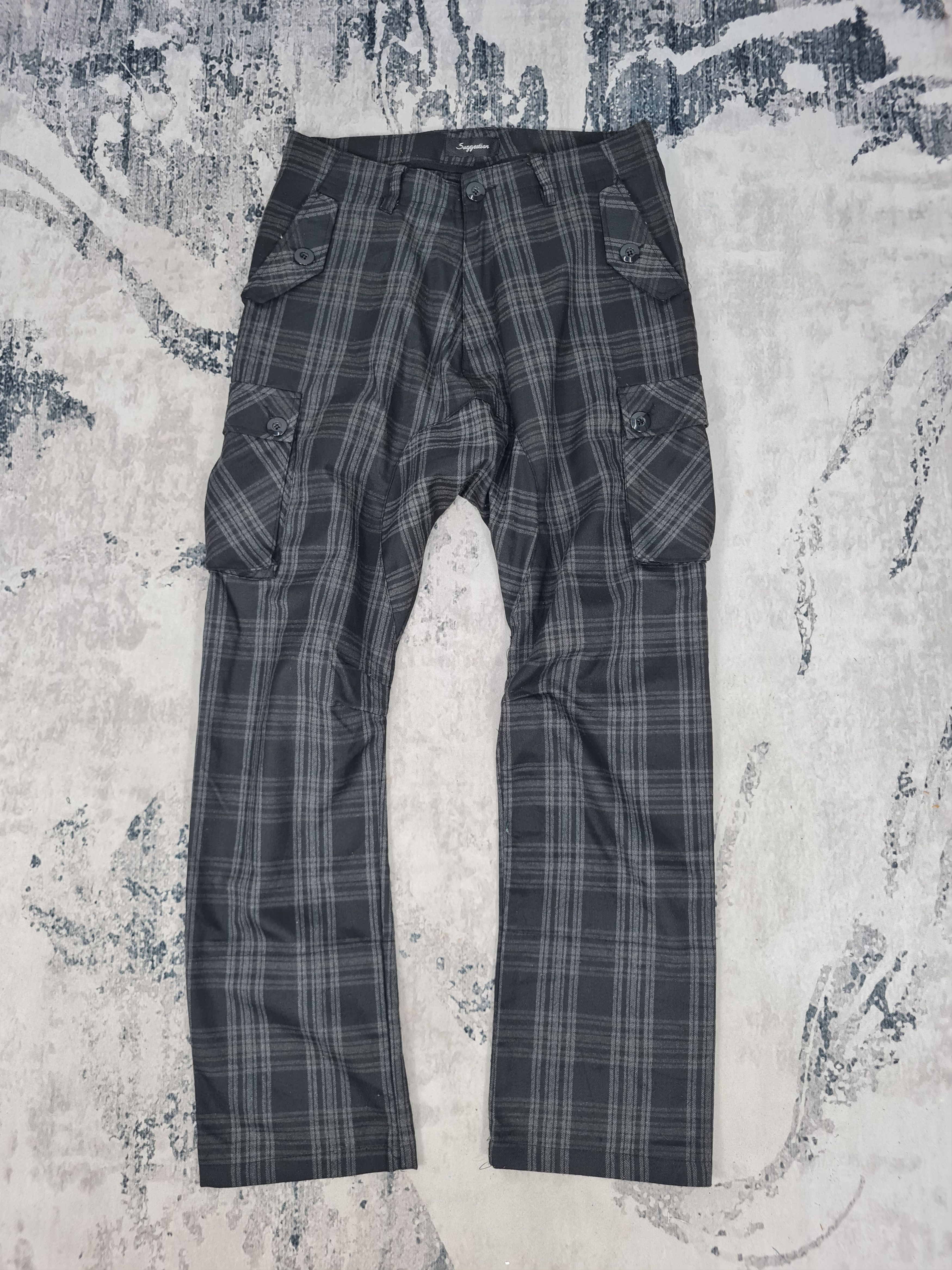 SUGGESTION Checked Tactical Bondage Punk Pants 32x26 JB0219