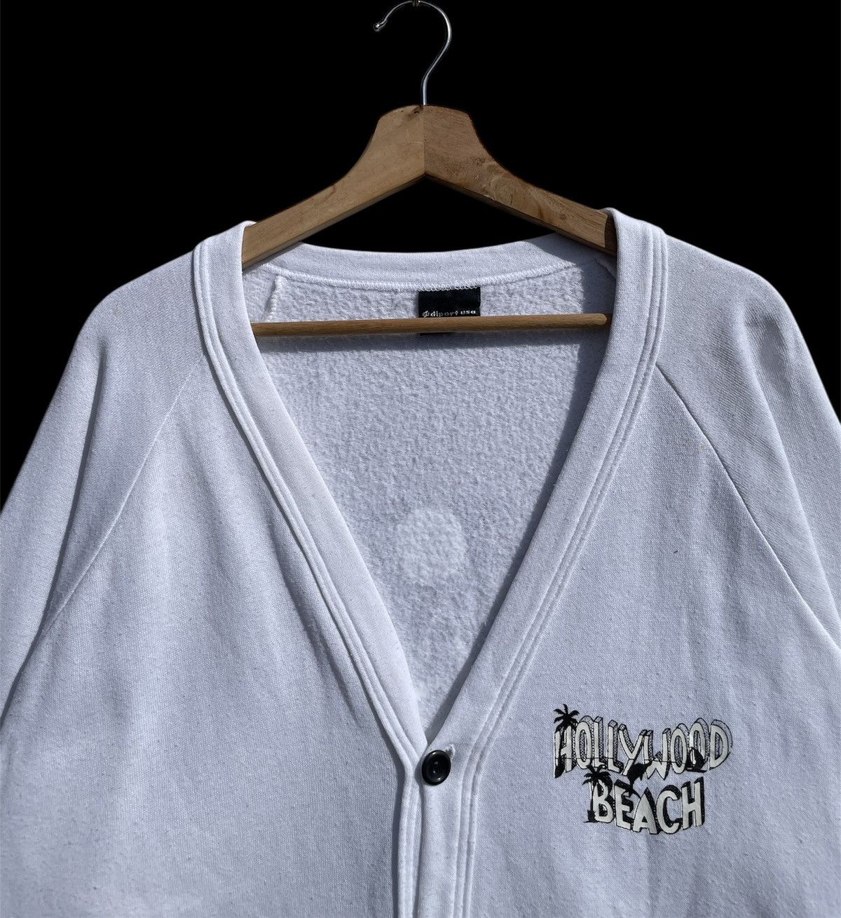 Vintage RARE🔥 Vintage Hollywood Beach Florida Graphic Print Cardigan Size US XL / EU 56 / 4 - 5 Thumbnail