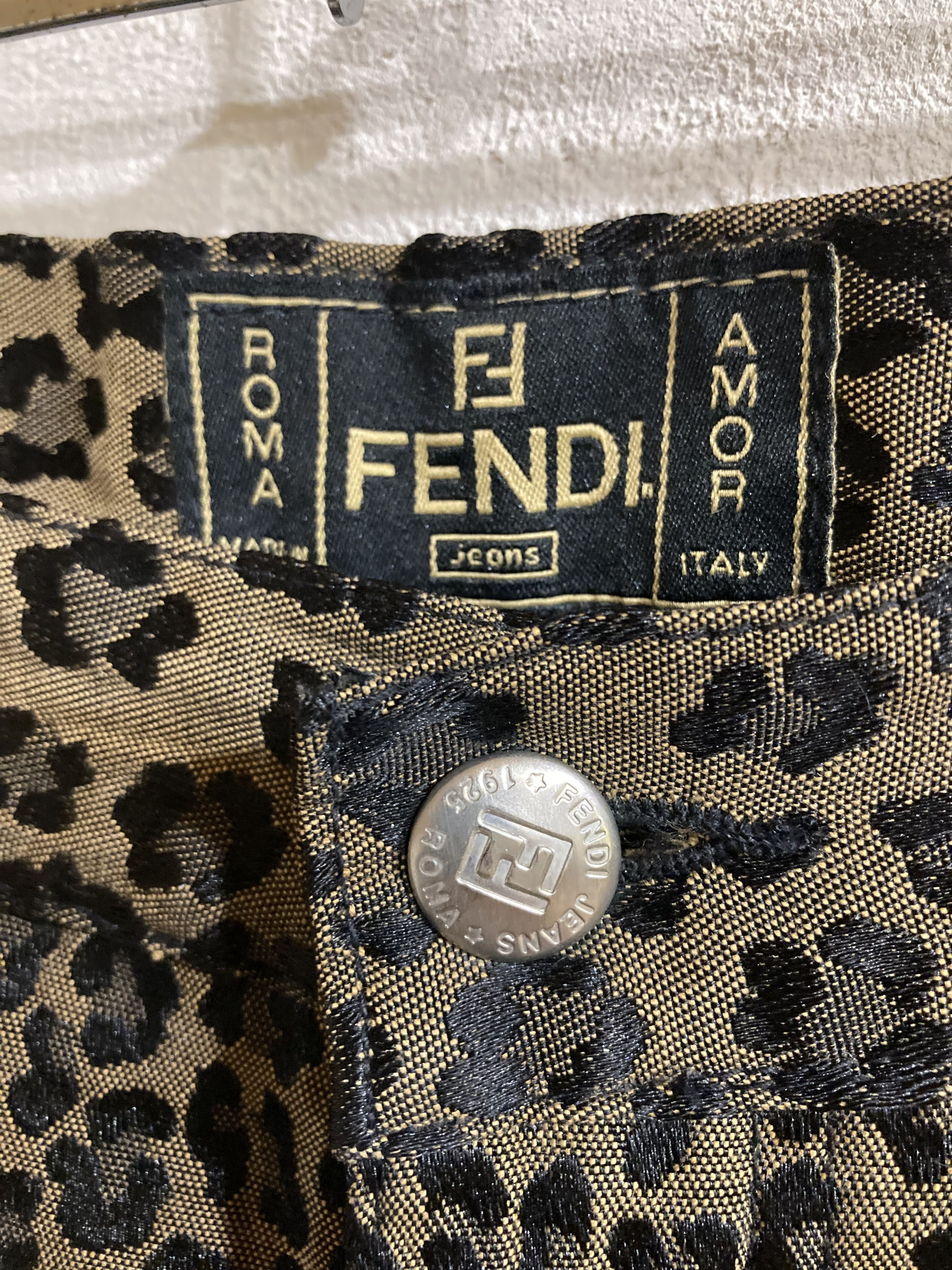 Fendi VINTAGE FENDI PANTS JEANS LEOPARD PRINT MONOGRAM Size 32" / US 10 / IT 46 - 5 Thumbnail
