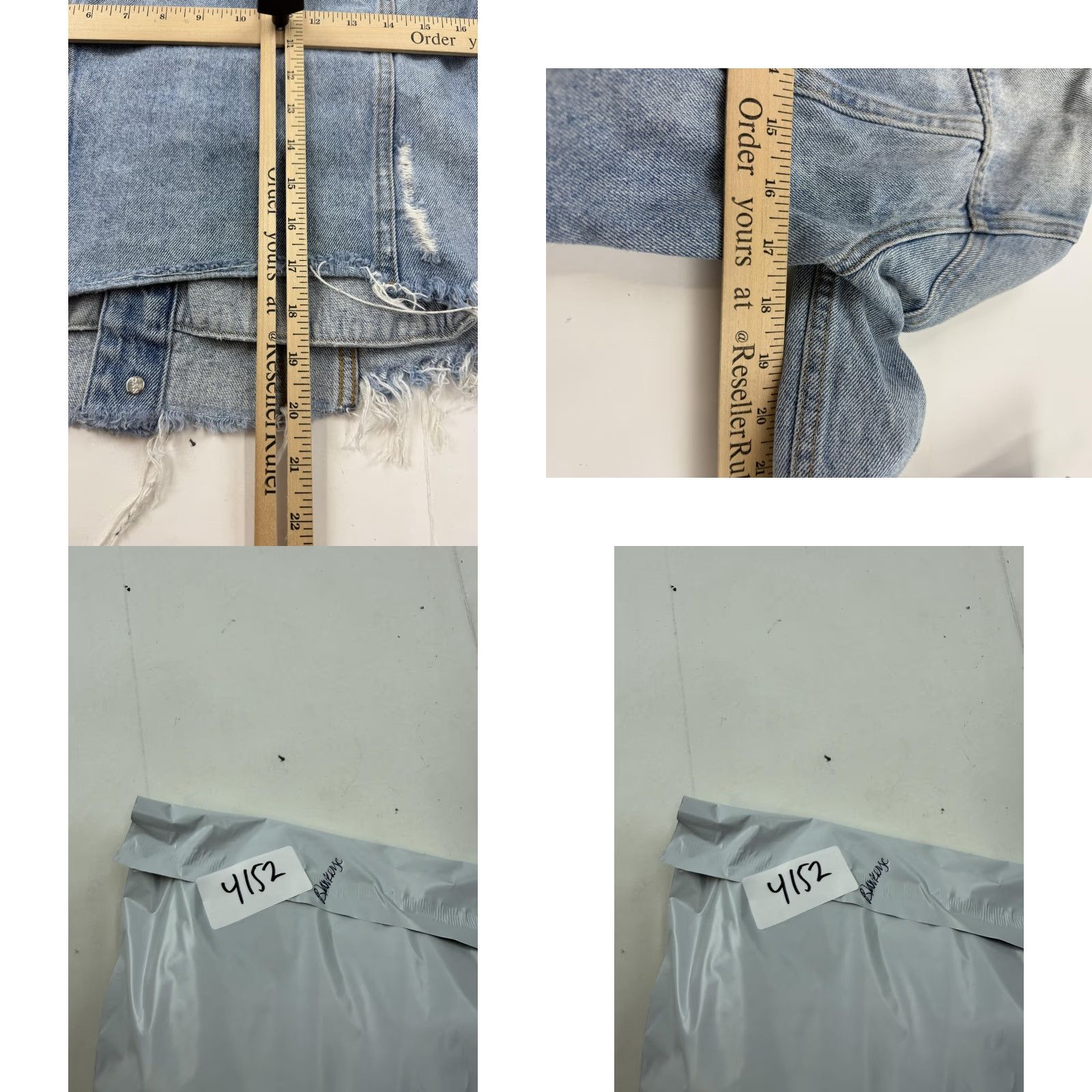 Vintage BLANKNYC Denim Jacket Womens Small Blue Distressed Raw Hem Cropped Button Front Size S / US 4 / IT 40 - 9 Thumbnail