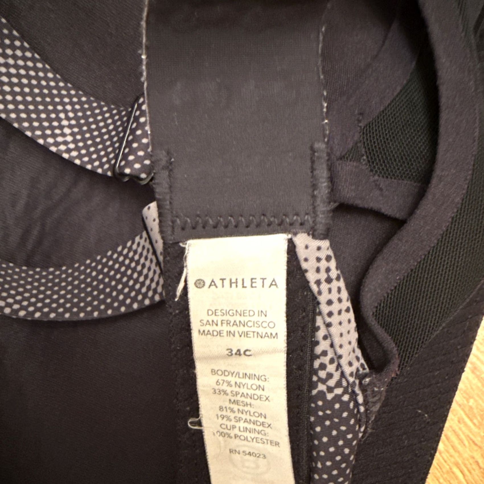 Athleta Athleta Sports Bra Womens 34C Black Gray Printed Advance Mold Cup Activewear Size ONE SIZE - 5 Thumbnail