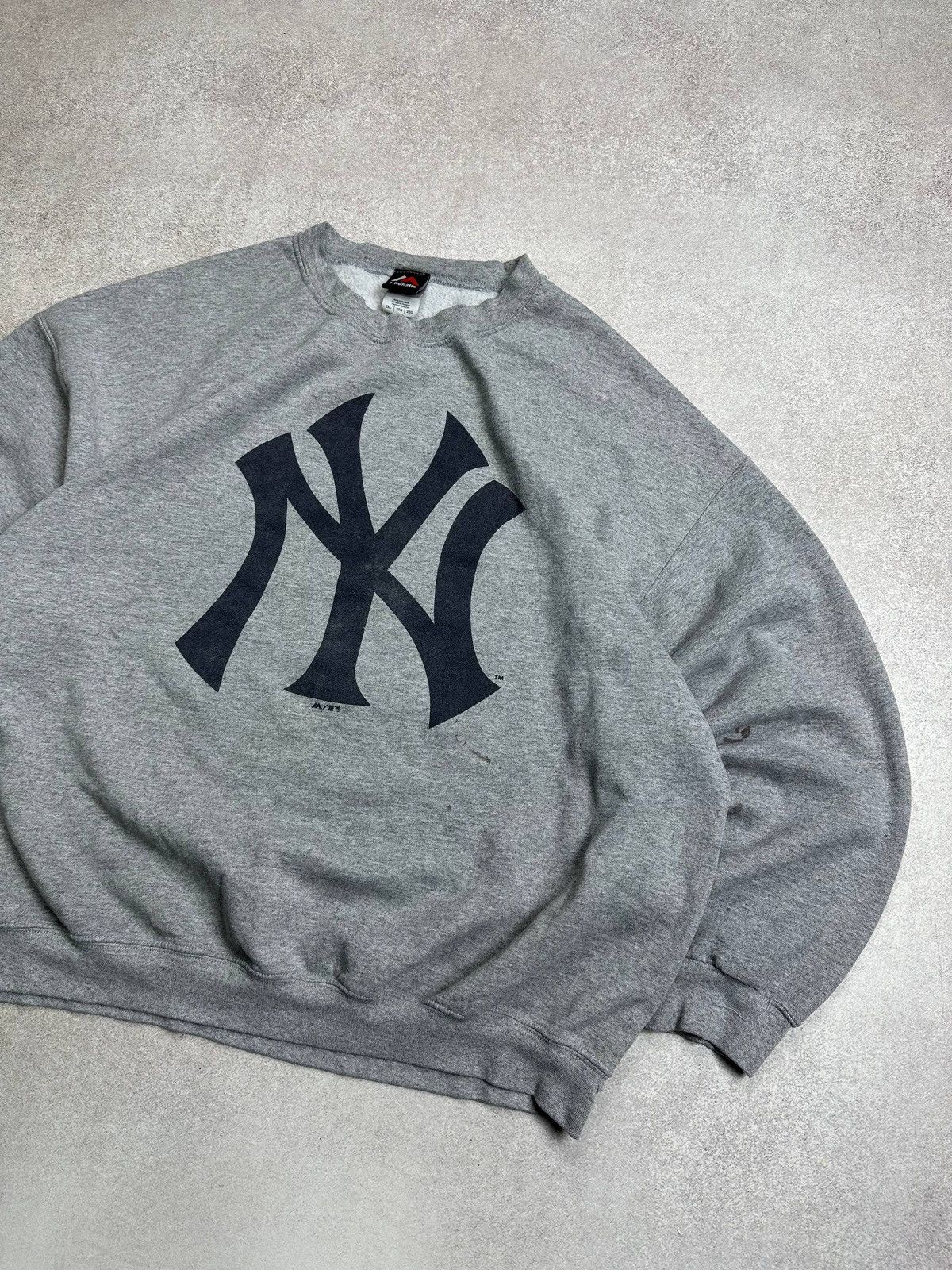 New York Yankees Vintage NY New York Yankees Majestic Boxy Sweatshirt Retro Size US XXL / EU 58 / 5 - 2 Thumbnail