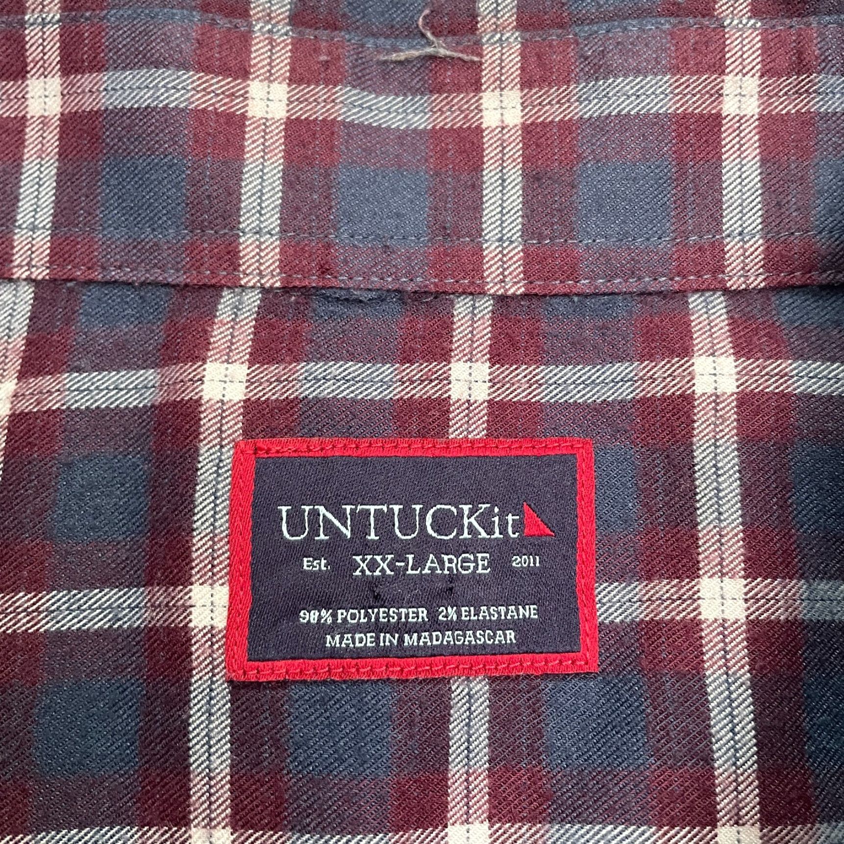 UNTUCKit UNTUCKit Flannel Shirt Mens XXL Multicolor Plaid Long Sleeve Button Down Casual Top Size US XXL / EU 58 / 5 - 7 Thumbnail