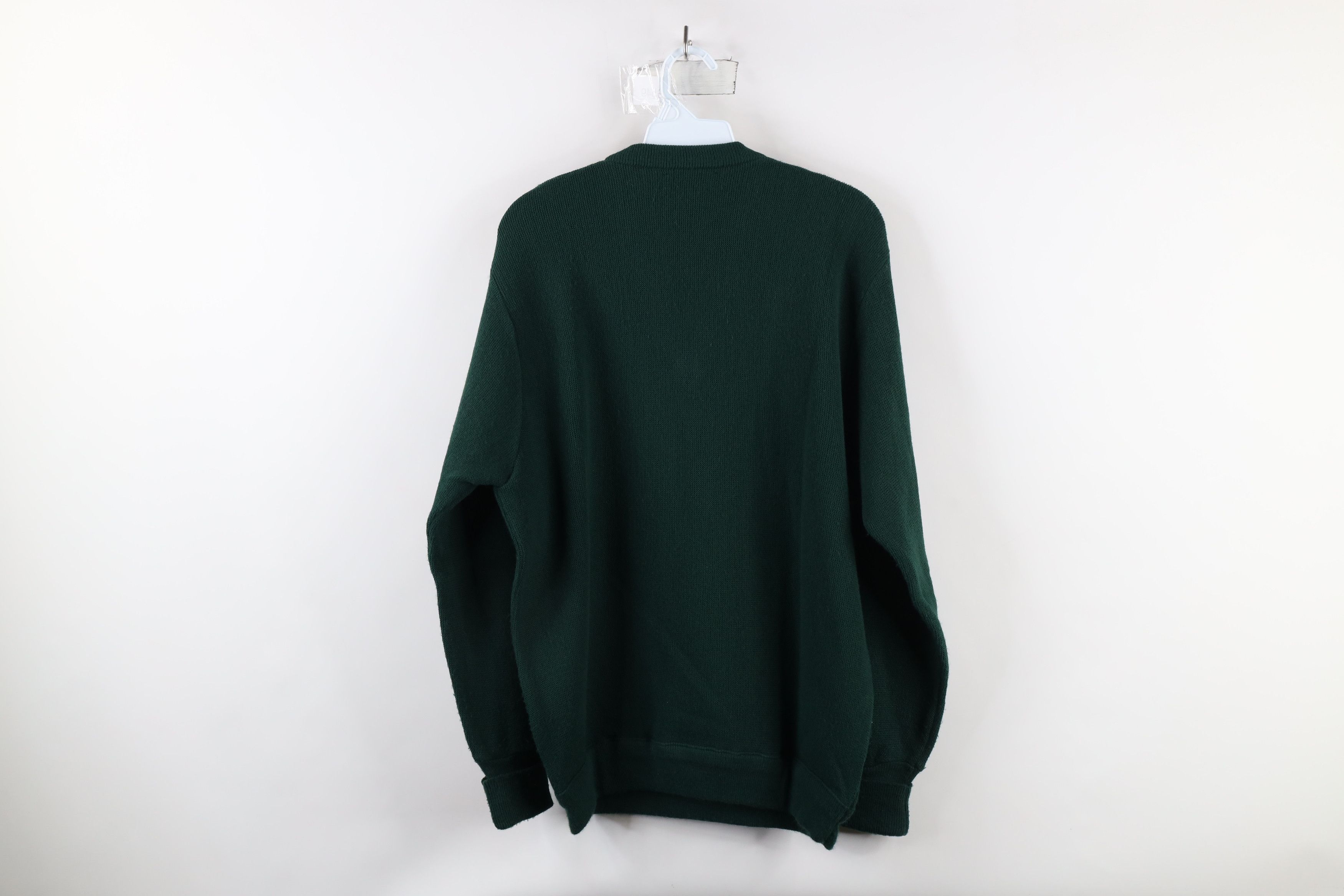 Vintage Vintage 90s Streetwear Knit V-Neck Sweater Hunter Green USA Size US S / EU 44-46 / 1 - 6 Thumbnail