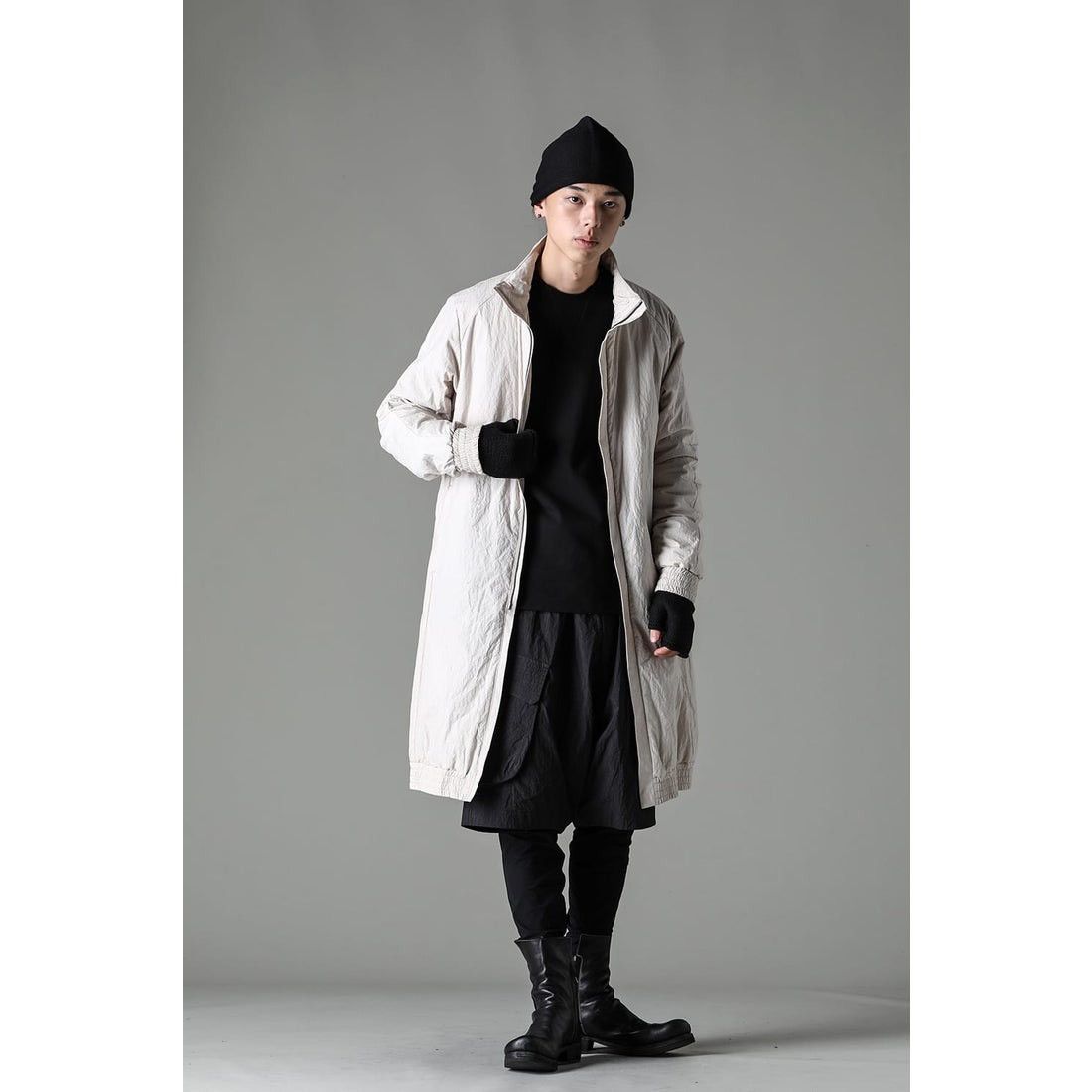 Devoa DEVOA Japanese Men’s Avant-Garde Long Coat White-Gray Size US L / EU 52-54 / 3 - 2 Thumbnail